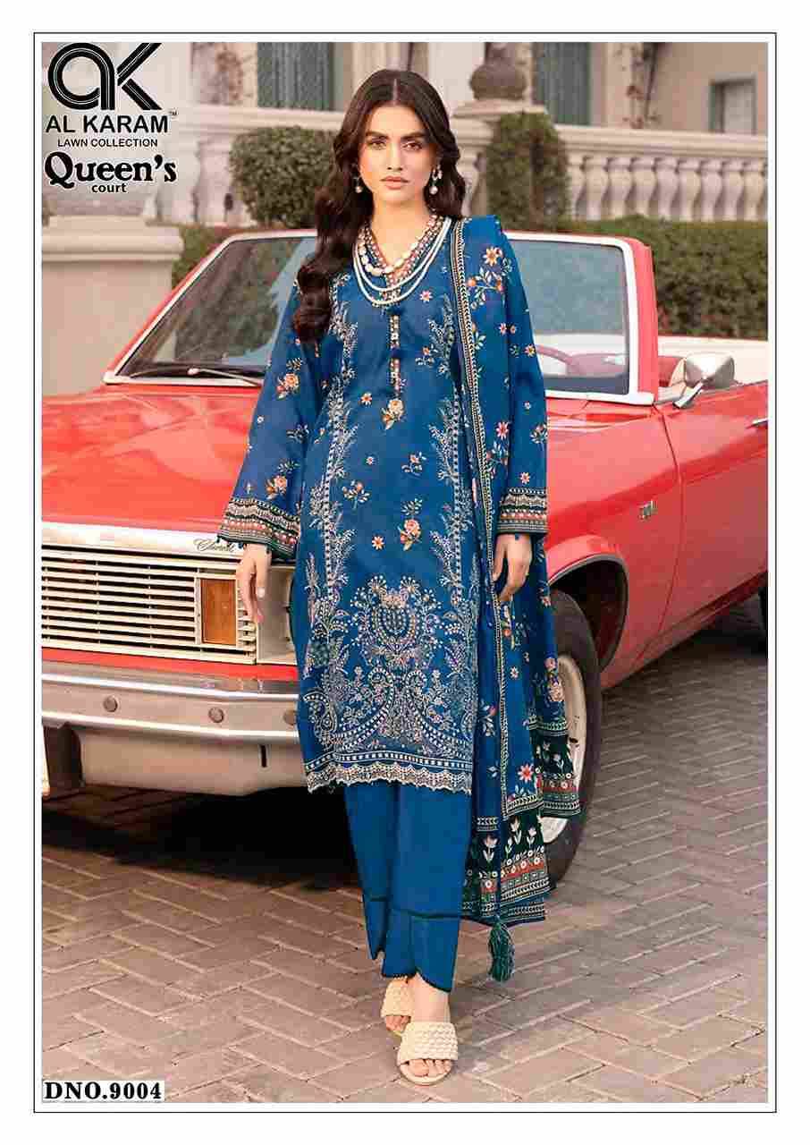 Queens Court Vol-9 By Al Karam Lawn Collection 9001 To 9006 Series Beautiful Suits Colorful Stylish Fancy Casual Wear & Ethnic Wear Pure Cambric Dresses At Wholesale Price