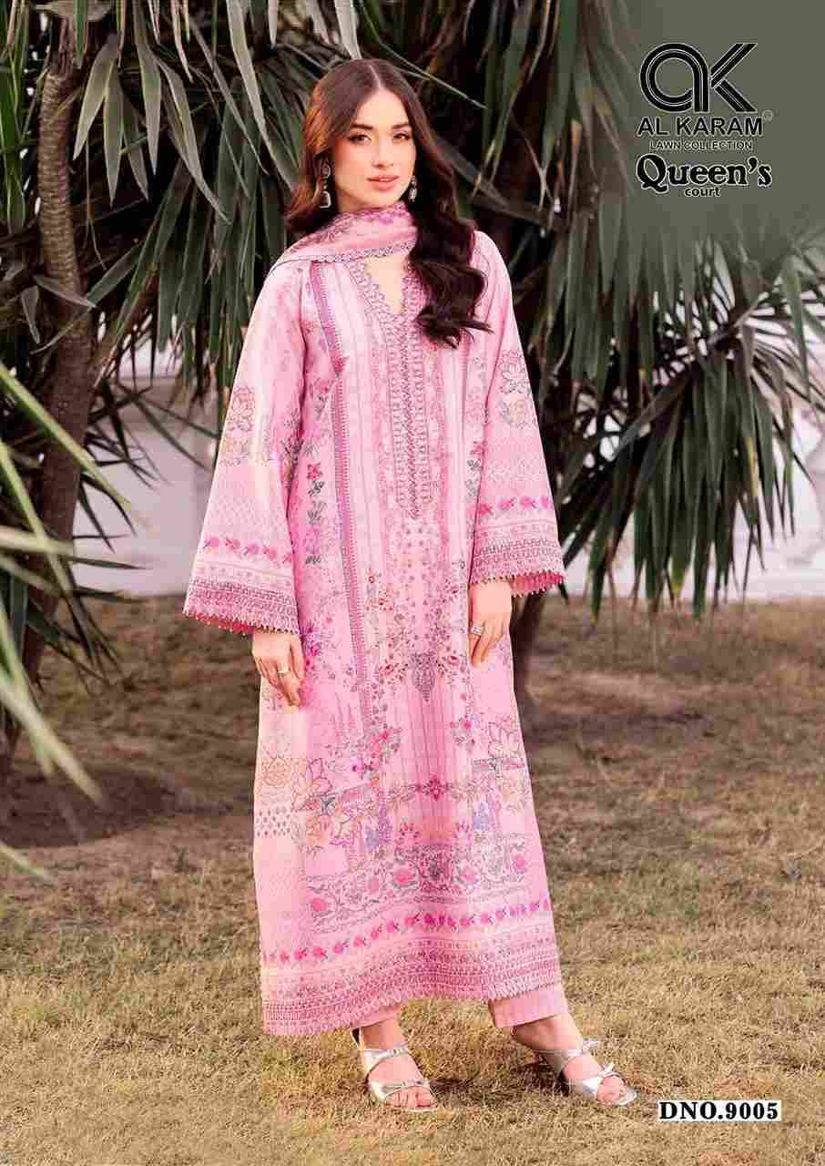 Queens Court Vol-9 By Al Karam Lawn Collection 9001 To 9006 Series Beautiful Suits Colorful Stylish Fancy Casual Wear & Ethnic Wear Pure Cambric Dresses At Wholesale Price