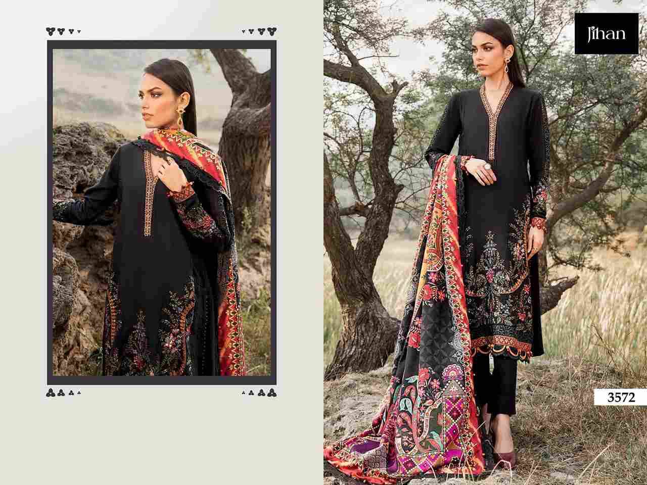 Jihan 3572 Colours By Jihan 3572 To 3572-C Series Designer Pakistani Suits Beautiful Fancy Stylish Colorful Party Wear & Occasional Wear Rayon Cotton Dresses At Wholesale Price
