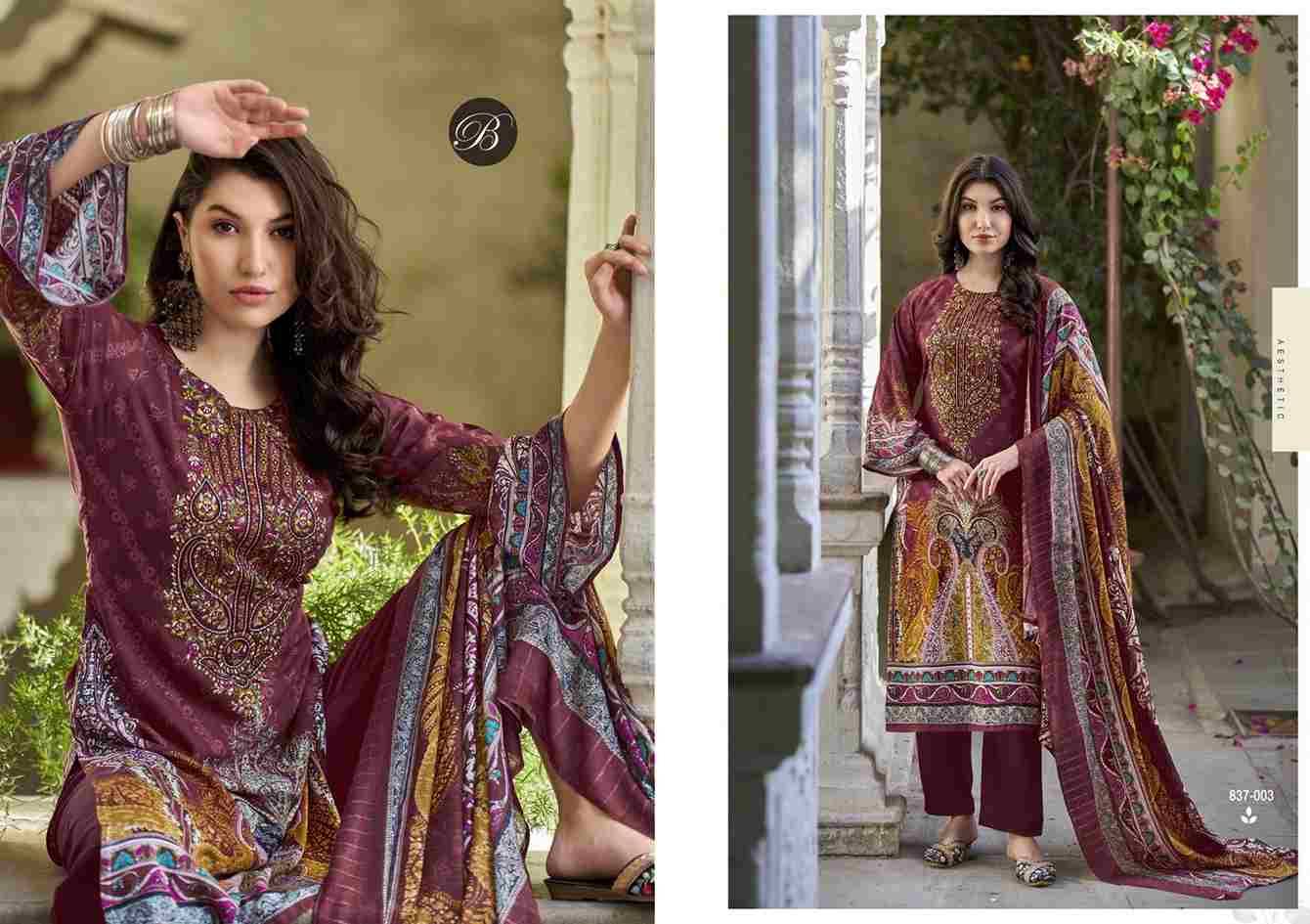 Riwayat Vol-11 By Belliza 837-001 To 837-008 Series Beautiful Festive Suits Stylish Fancy Colorful Casual Wear & Ethnic Wear Pure Viscose Rayon Print Dresses At Wholesale Price
