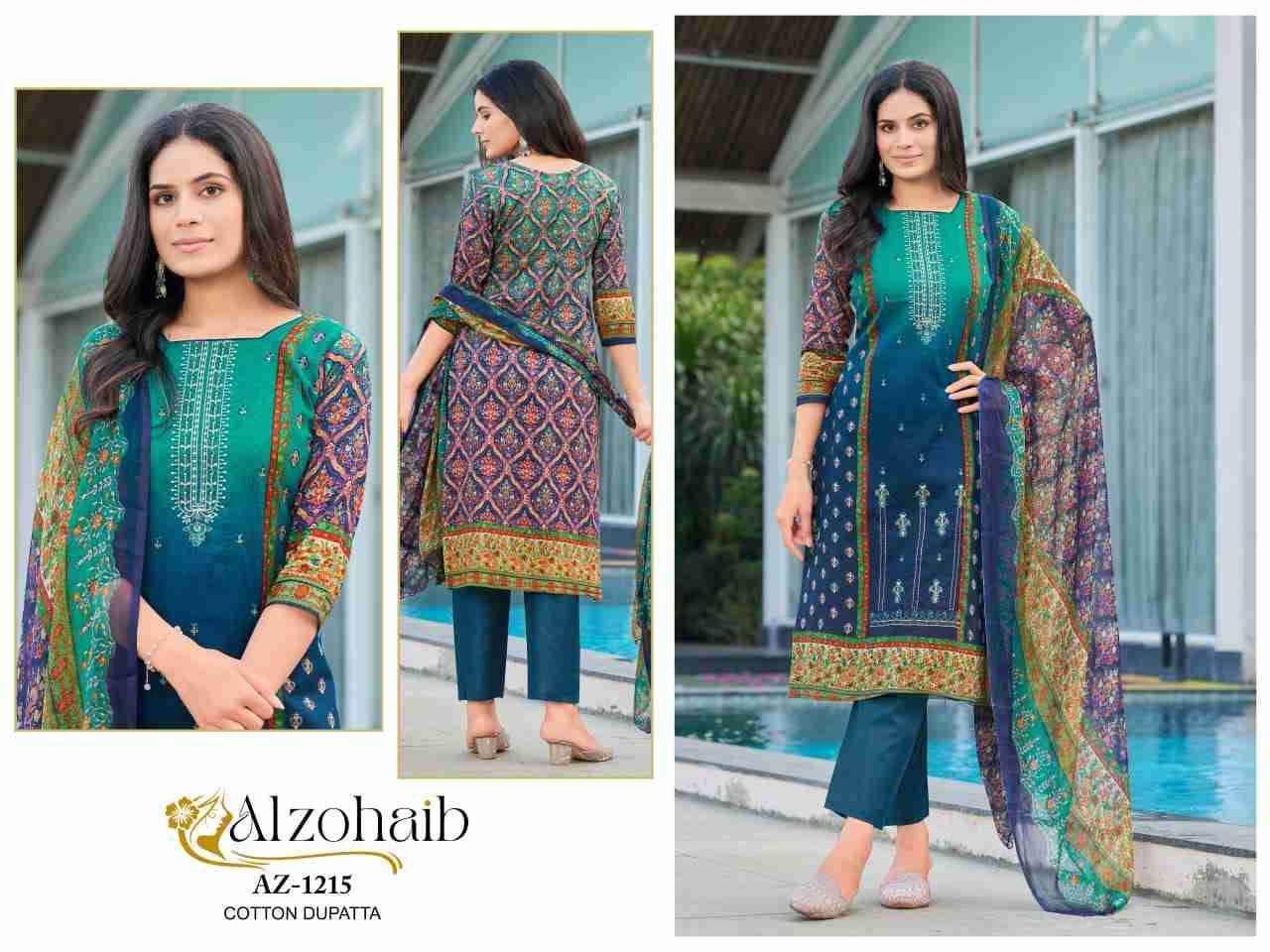 Noor Vol-1 By Alzohaib 1212 To 1215 Series Beautiful Pakistani Suits Stylish Fancy Colorful Party Wear & Occasional Wear Pure Cotton Print Dresses At Wholesale Price