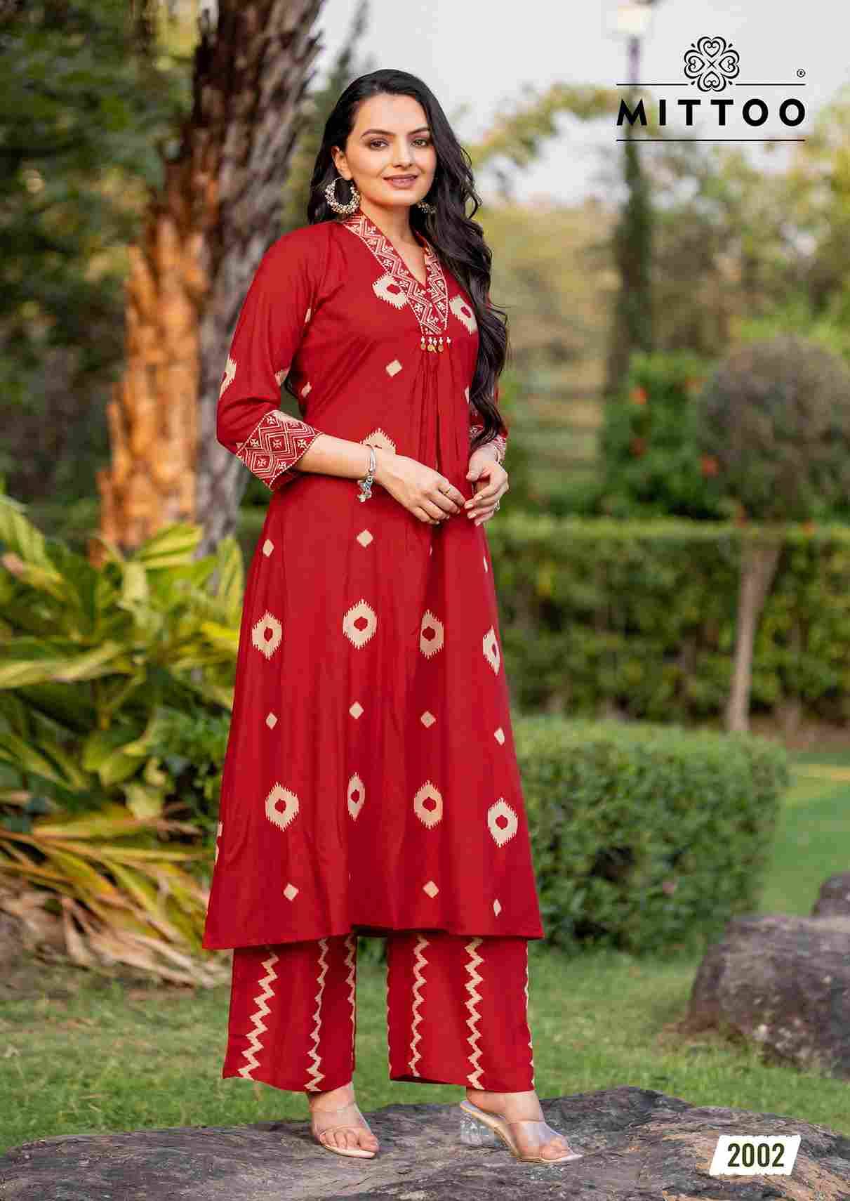 Vitara By Mittoo 2001 To 2005 Series Designer Collection Beautiful Stylish Fancy Colorful Party Wear & Occasional Wear Rayon Print Kurtis With Bottom At Wholesale Price