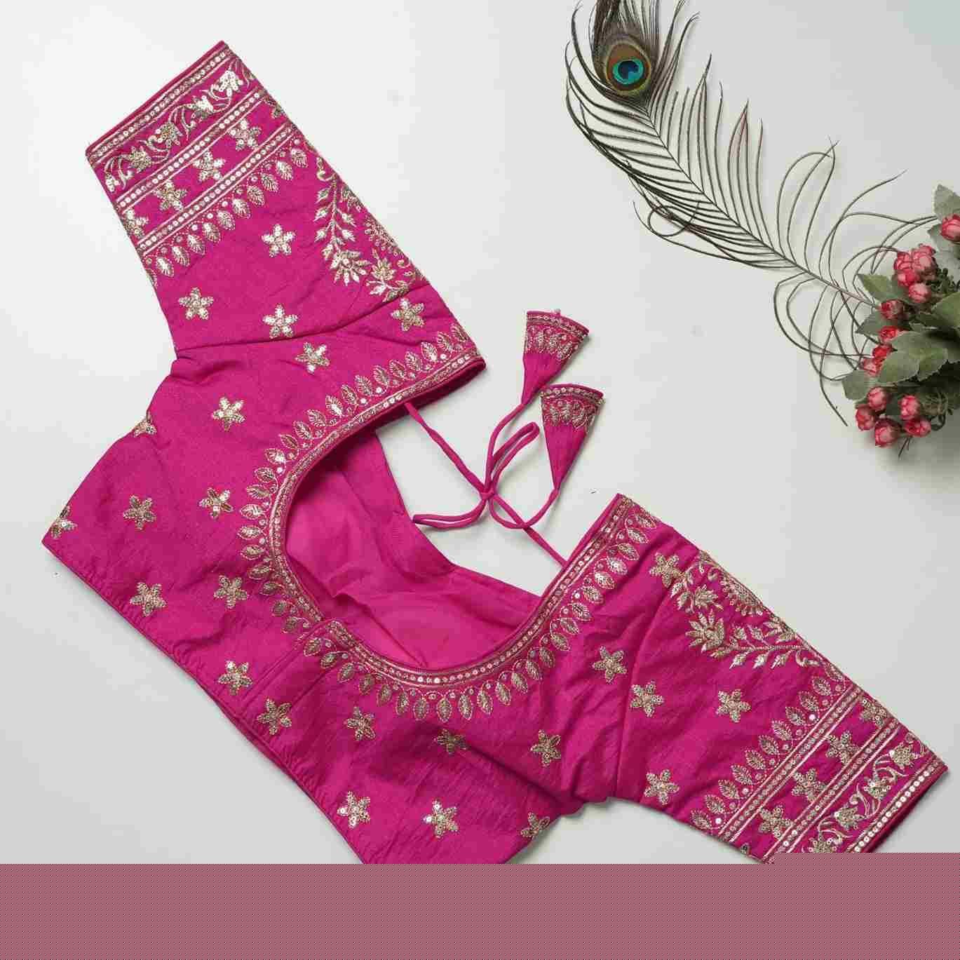 Kb-01 By Fashid Wholesale 01 To 09 Series Designer Beautiful Collection Occasional Wear & Party Wear Vichitra Silk Blouse At Wholesale Price