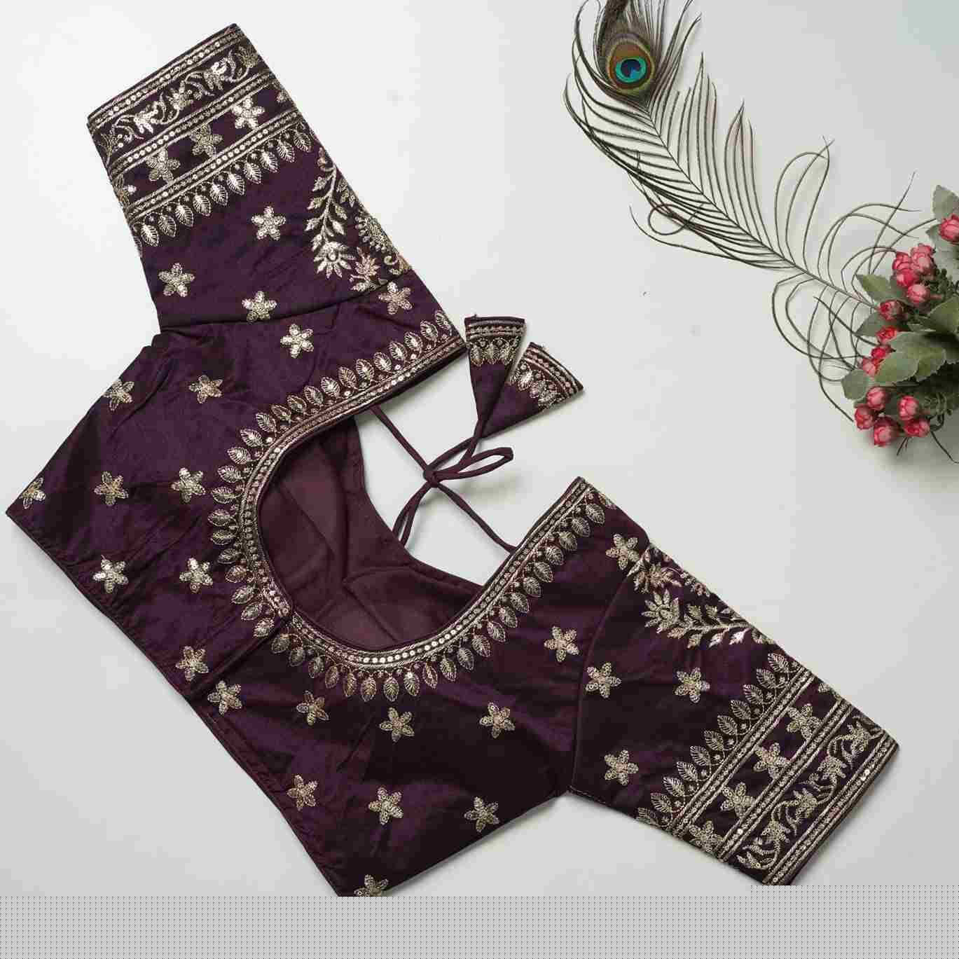 Kb-01 By Fashid Wholesale 01 To 09 Series Designer Beautiful Collection Occasional Wear & Party Wear Vichitra Silk Blouse At Wholesale Price