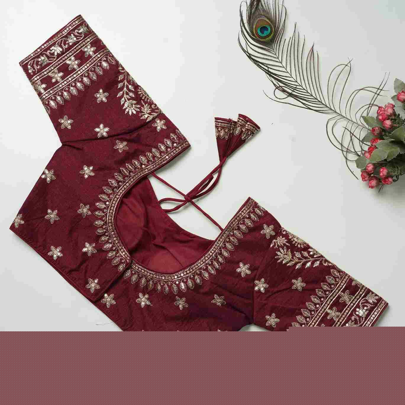 Kb-01 By Fashid Wholesale 01 To 09 Series Designer Beautiful Collection Occasional Wear & Party Wear Vichitra Silk Blouse At Wholesale Price