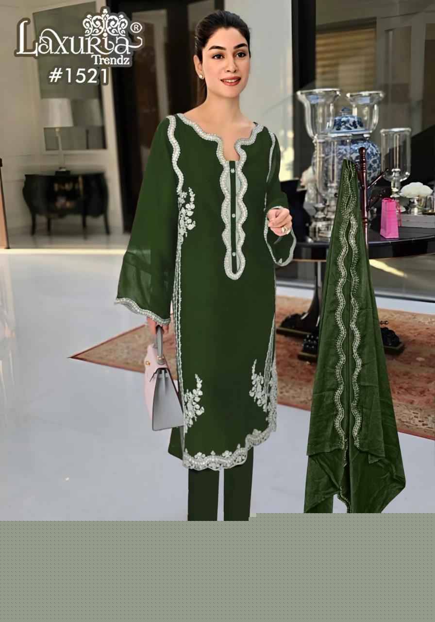 Luxuria Trendz 1521 Colours By Luxuria 1521-A To 1521-B Series Beautiful Pakistani Suits Colorful Stylish Fancy Casual Wear & Ethnic Wear Satin Dresses At Wholesale Price
