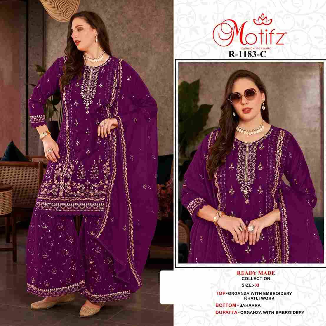 Motifz Hit Design 1183 Colours By Motifz 1183-A To 1183-D Series Beautiful Pakistani Suits Colorful Stylish Fancy Casual Wear & Ethnic Wear Organza Embroidered Dresses At Wholesale Price