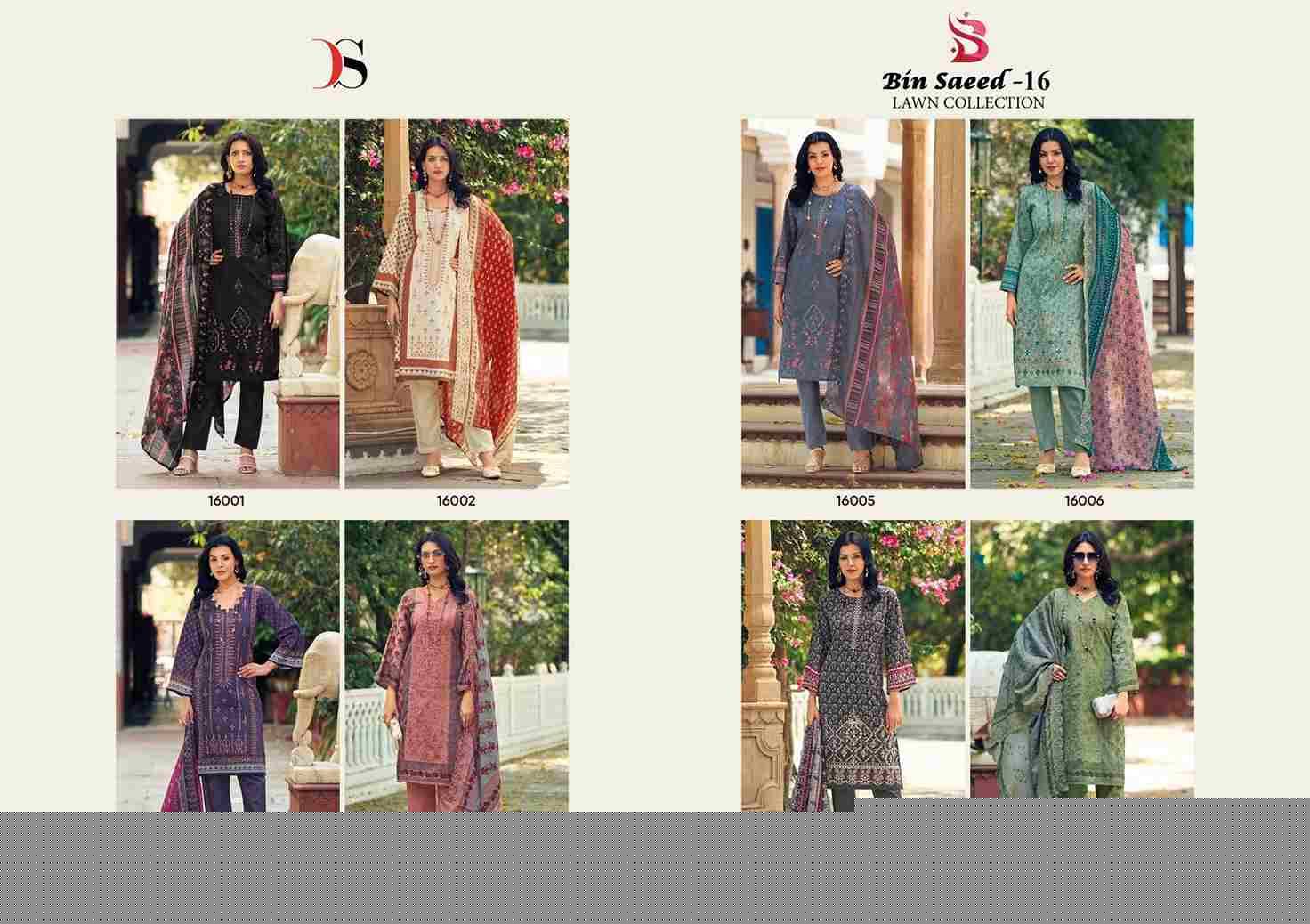 Bin Saeed Vol-16 By Deepsy Suits 16001 To 16008 Series Beautiful Pakistani Suits Colorful Stylish Fancy Casual Wear & Ethnic Wear Pure Cotton With Embroidered Dresses At Wholesale Price