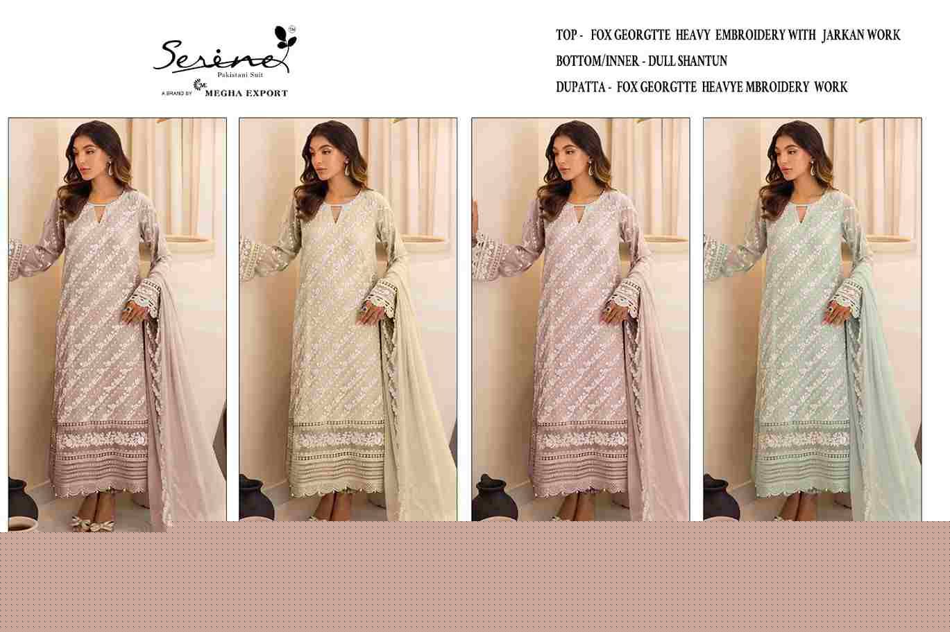 Serene Hit Design S-491 Colours Vol-4 By Serene S-491-M To S-491-P Series Designer Pakistani Suits Beautiful Fancy Colorful Stylish Party Wear & Occasional Wear Faux Georgette Embroidered Dresses At Wholesale Price
