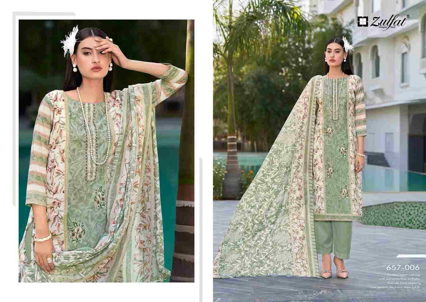 Venisha By Zulfat 657-001 To 657-008 Series Beautiful Festive Suits Stylish Fancy Colorful Casual Wear & Ethnic Wear Pure Cotton Print Dresses At Wholesale Price