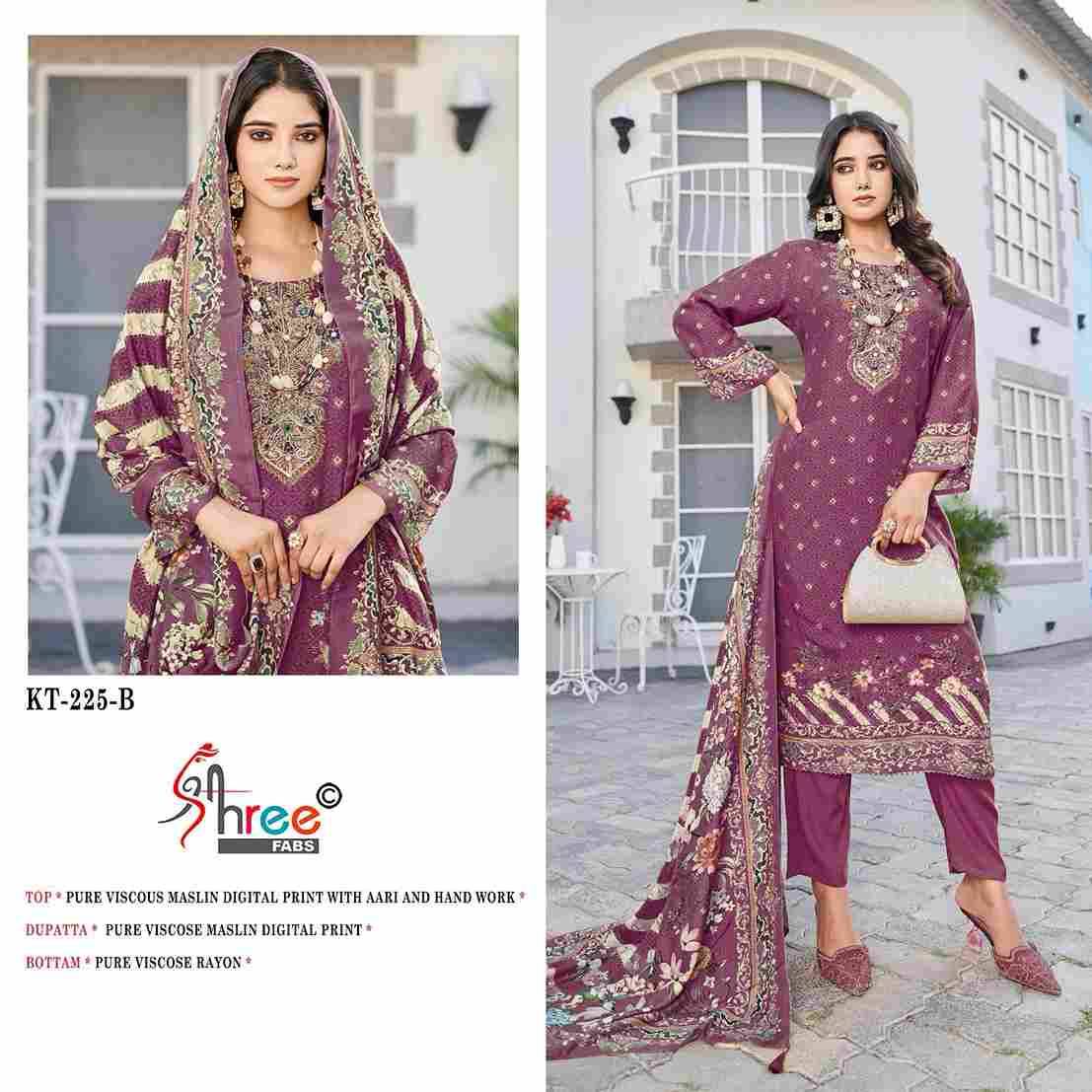 Shree Fabs Hit Design KT-225 Colours By Shree Fabs KT-225 To KT-225-B Series Designer Pakistani Suits Beautiful Fancy Stylish Colorful Party Wear & Occasional Wear Pure Viscose Muslin Embroidery Dresses At Wholesale Price