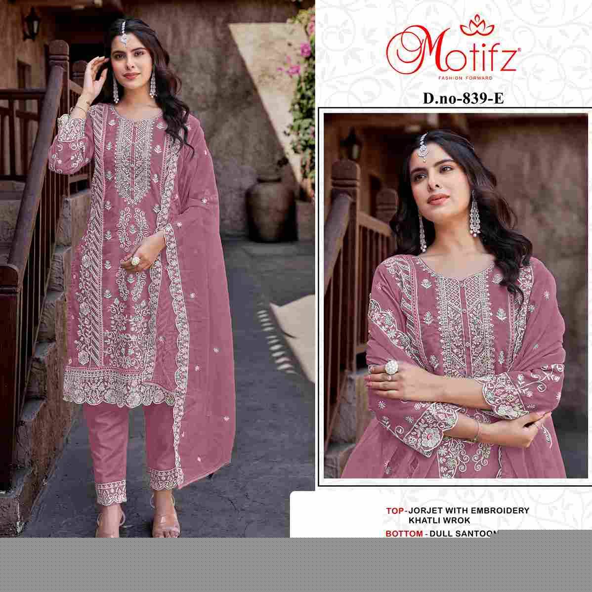 Motifz Hit Design 839 Colours Vol-2 By Motifz 839-E To 839-H Series Beautiful Pakistani Suits Colorful Stylish Fancy Casual Wear & Ethnic Wear Georgette Dresses At Wholesale Price