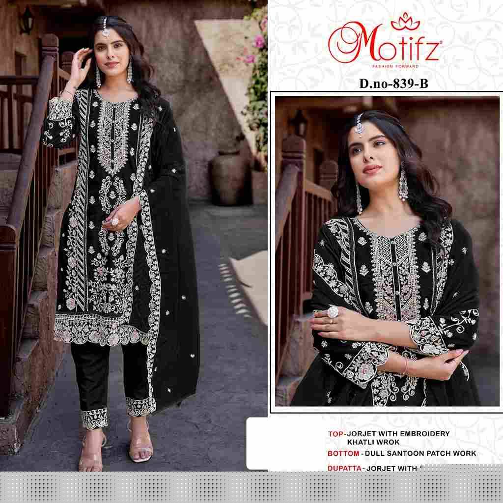Motifz Hit Design 839 Colours Vol-2 By Motifz 839-E To 839-H Series Beautiful Pakistani Suits Colorful Stylish Fancy Casual Wear & Ethnic Wear Georgette Dresses At Wholesale Price
