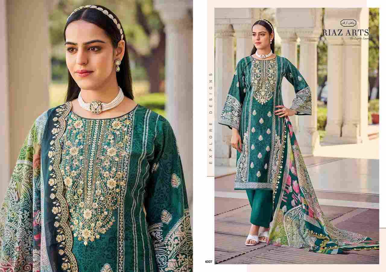 Bin Saeed Vol-8 By Riaz Arts 4001 To 4008 Series Beautiful Festive Suits Stylish Fancy Colorful Casual Wear & Ethnic Wear Pure Cotton Print Dresses At Wholesale Price