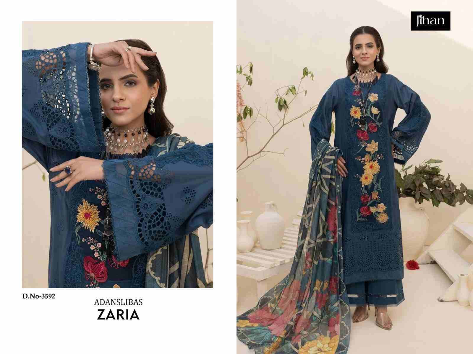 Adanslibas Zaria By Jihan 3591 To 3596 Series Designer Pakistani Suits Beautiful Fancy Stylish Colorful Party Wear & Occasional Wear Pure Lawn Dresses At Wholesale Price