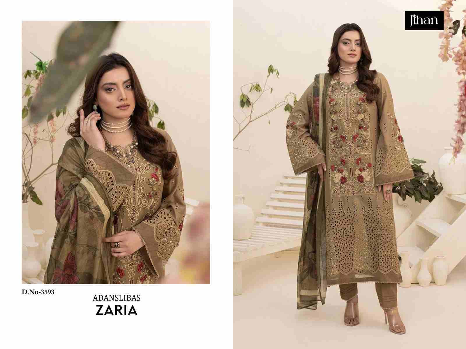 Adanslibas Zaria By Jihan 3591 To 3596 Series Designer Pakistani Suits Beautiful Fancy Stylish Colorful Party Wear & Occasional Wear Pure Lawn Dresses At Wholesale Price
