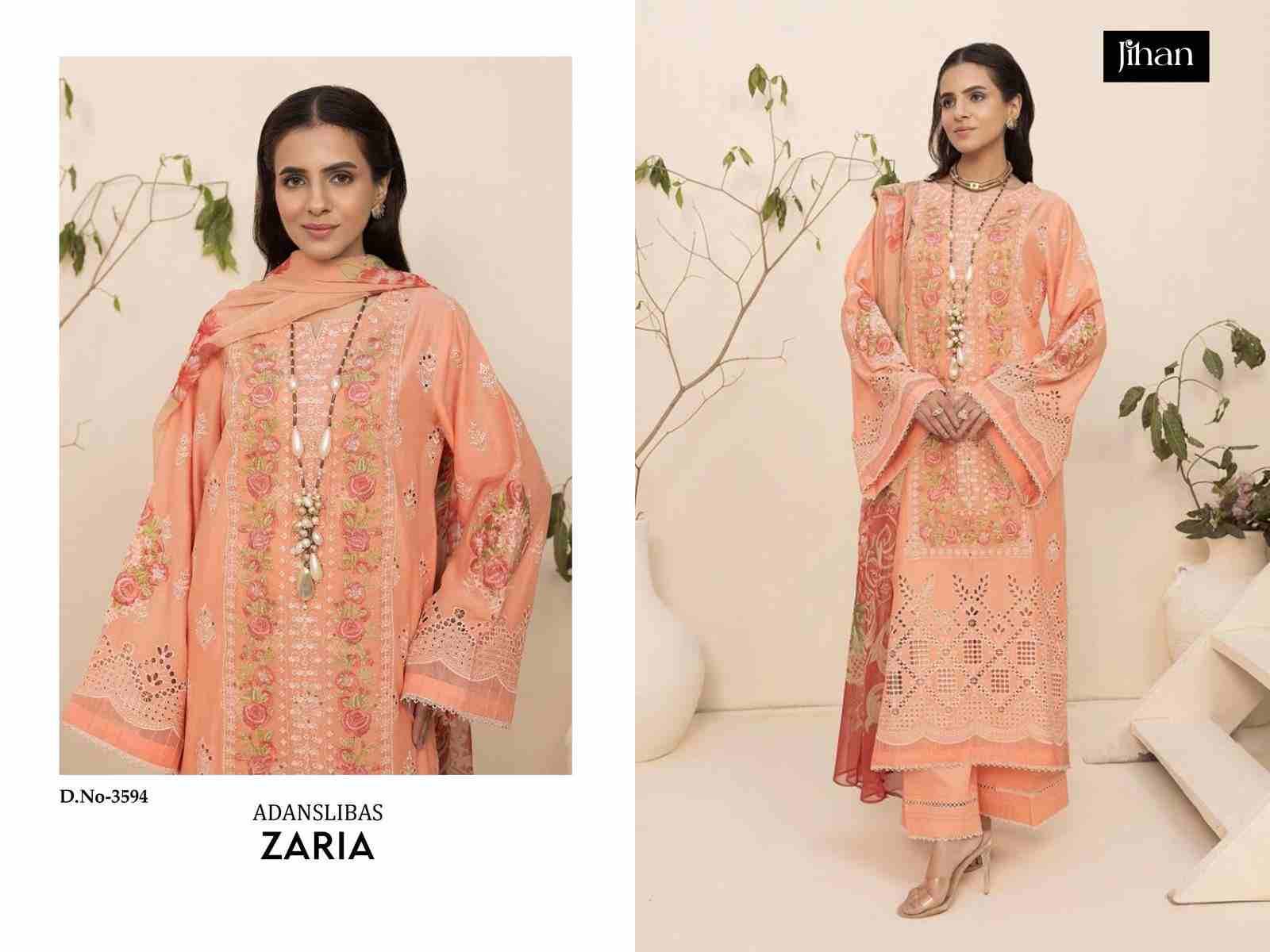 Adanslibas Zaria By Jihan 3591 To 3596 Series Designer Pakistani Suits Beautiful Fancy Stylish Colorful Party Wear & Occasional Wear Pure Lawn Dresses At Wholesale Price