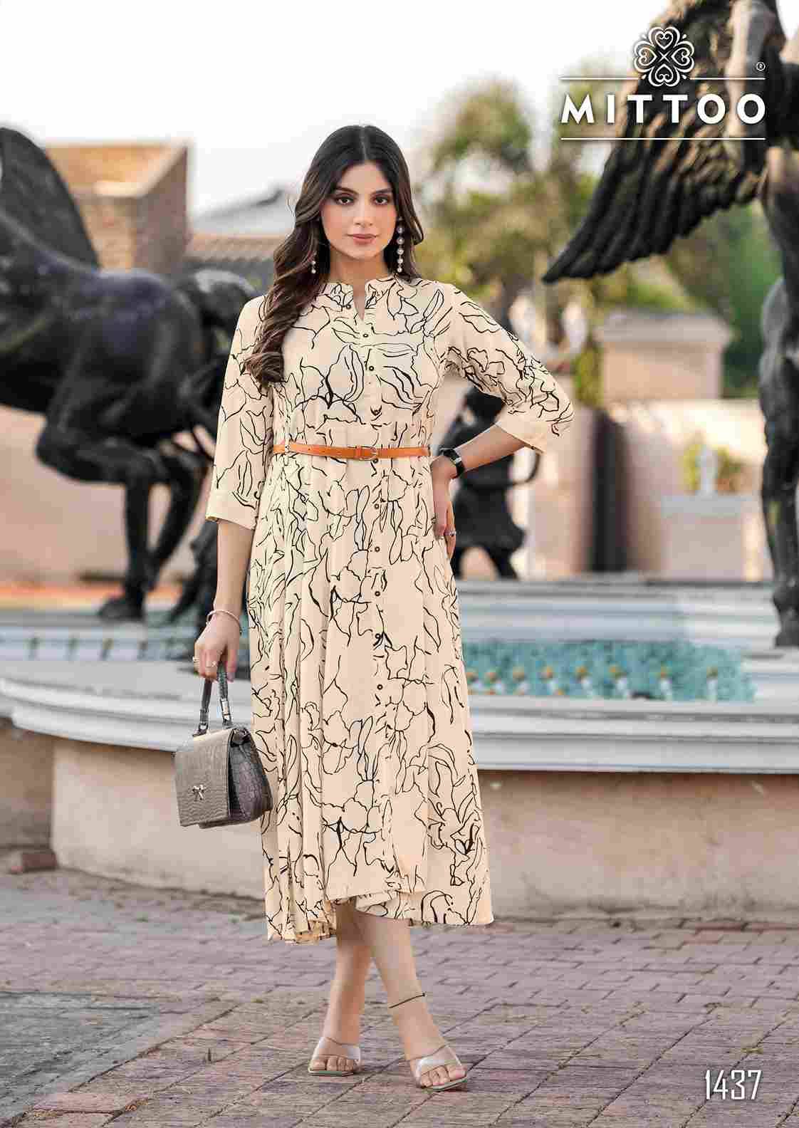 Belt Vol-20 By Mittoo 1437 To 1442 Series Designer Stylish Fancy Colorful Beautiful Party Wear & Ethnic Wear Collection Rayon Print Kurtis At Wholesale Price