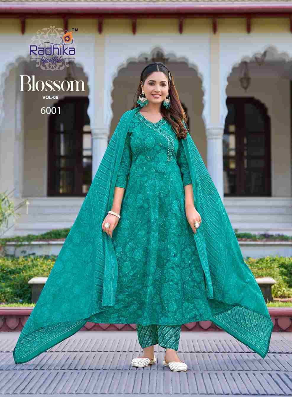 Blossom Vol-6 By Radhika Lifestyle 6001 To 6006 Series Beautiful Festive Suits Colorful Stylish Fancy Casual Wear & Ethnic Wear Cotton Print With Work Dresses At Wholesale Price