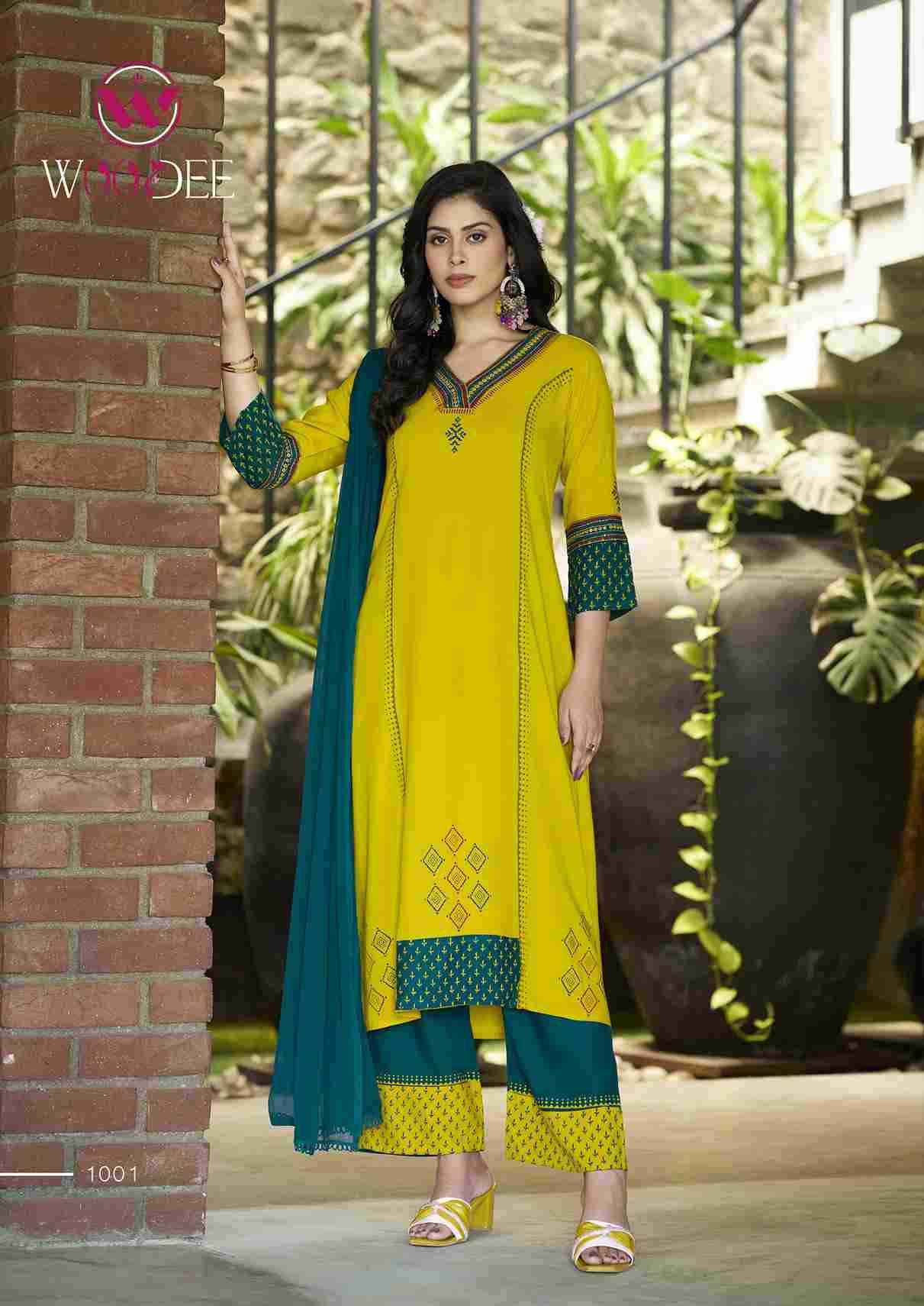 Tamanna By Woodee 1001 To 1006 Series Beautiful Festive Suits Colorful Stylish Fancy Casual Wear & Ethnic Wear Rayon With Work Dresses At Wholesale Price