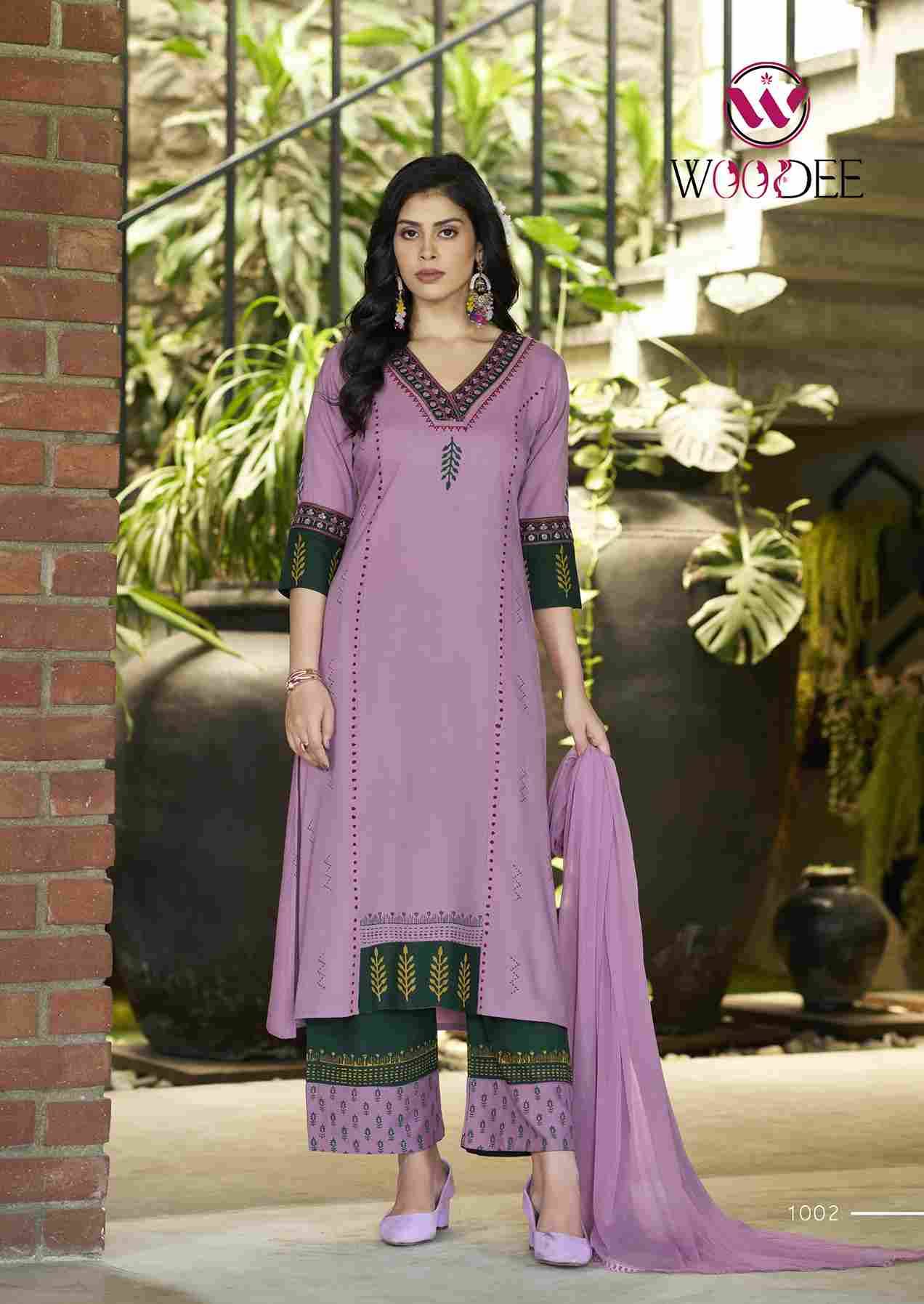 Tamanna By Woodee 1001 To 1006 Series Beautiful Festive Suits Colorful Stylish Fancy Casual Wear & Ethnic Wear Rayon With Work Dresses At Wholesale Price