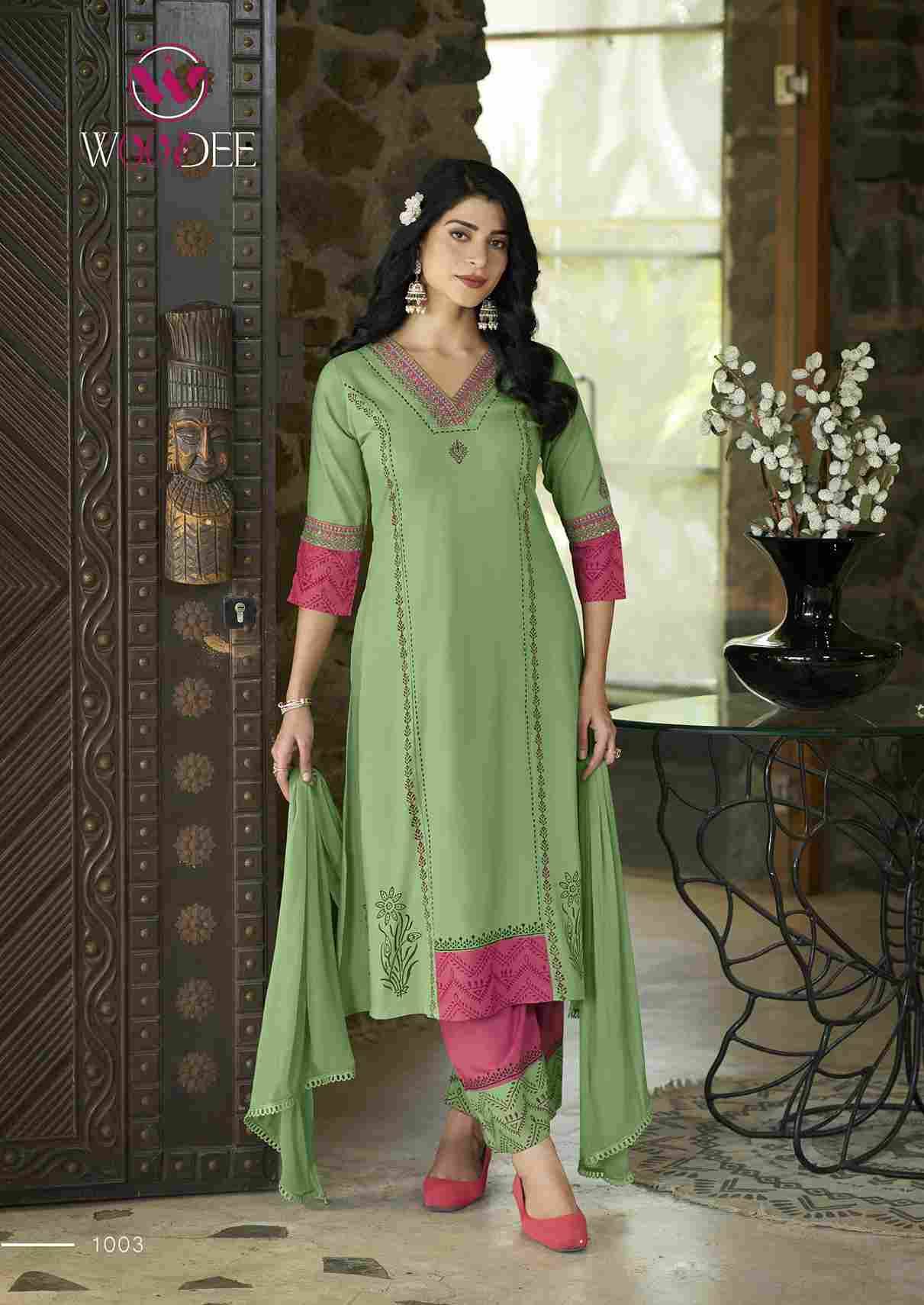 Tamanna By Woodee 1001 To 1006 Series Beautiful Festive Suits Colorful Stylish Fancy Casual Wear & Ethnic Wear Rayon With Work Dresses At Wholesale Price