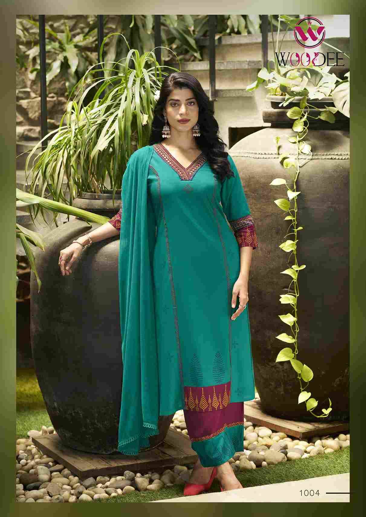Tamanna By Woodee 1001 To 1006 Series Beautiful Festive Suits Colorful Stylish Fancy Casual Wear & Ethnic Wear Rayon With Work Dresses At Wholesale Price