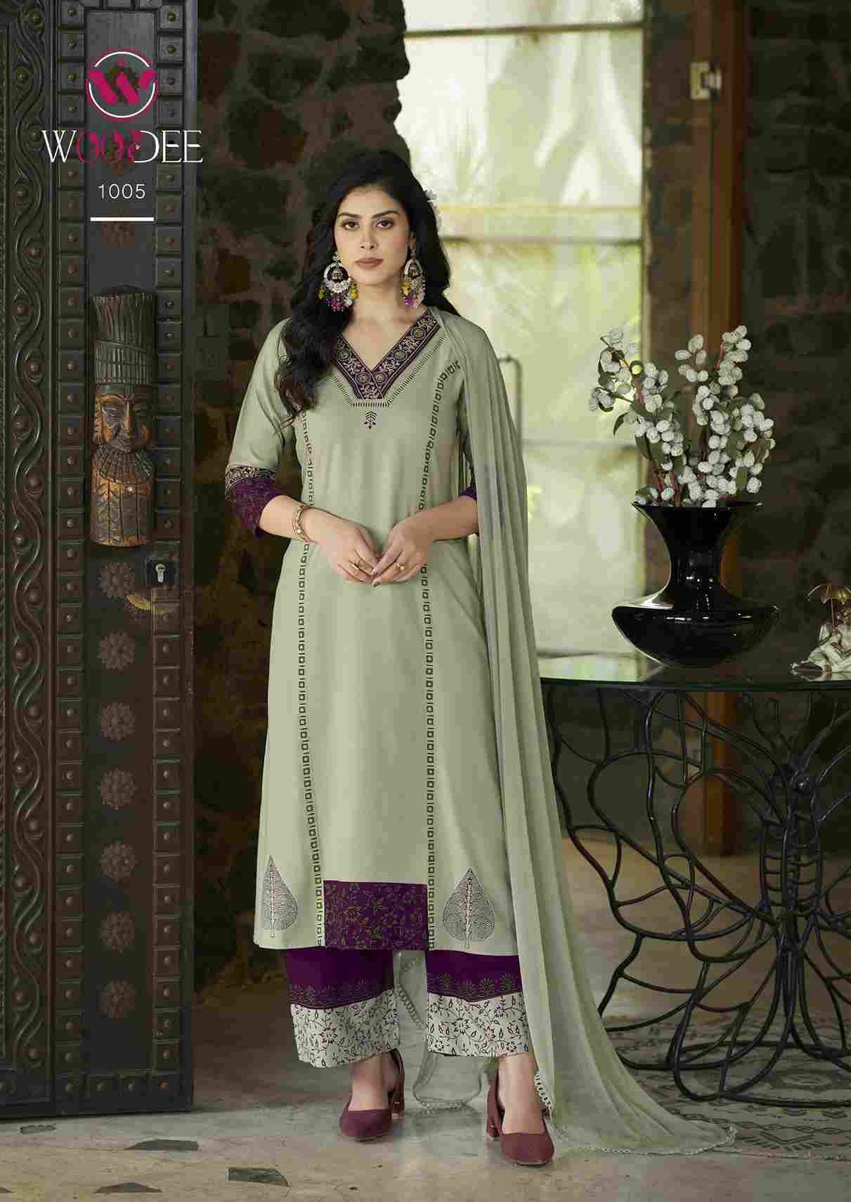 Tamanna By Woodee 1001 To 1006 Series Beautiful Festive Suits Colorful Stylish Fancy Casual Wear & Ethnic Wear Rayon With Work Dresses At Wholesale Price