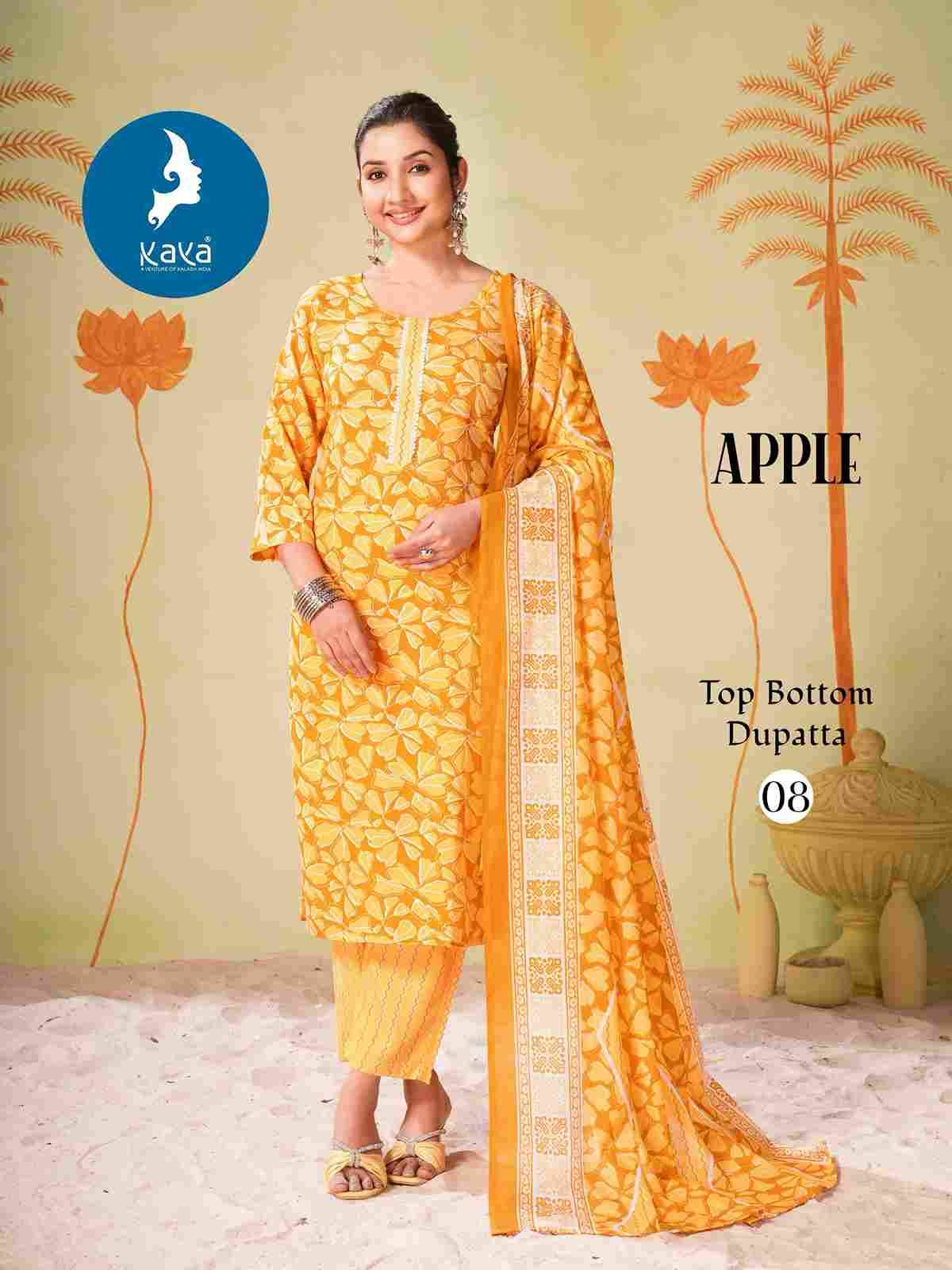 Apple By Kaya 01 To 08 Series Designer Stylish Fancy Colorful Beautiful Party Wear & Ethnic Wear Collection Rayon Print Dresses At Wholesale Price