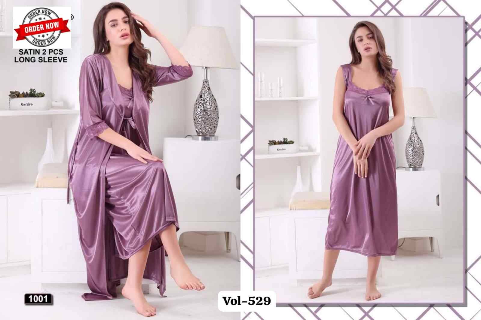 Vol-529 By Kaamiri 1001 To 1006 Series Designer Stylish Fancy Colorful Beautiful Party Wear & Ethnic Wear Collection Satin Night Gown At Wholesale Price