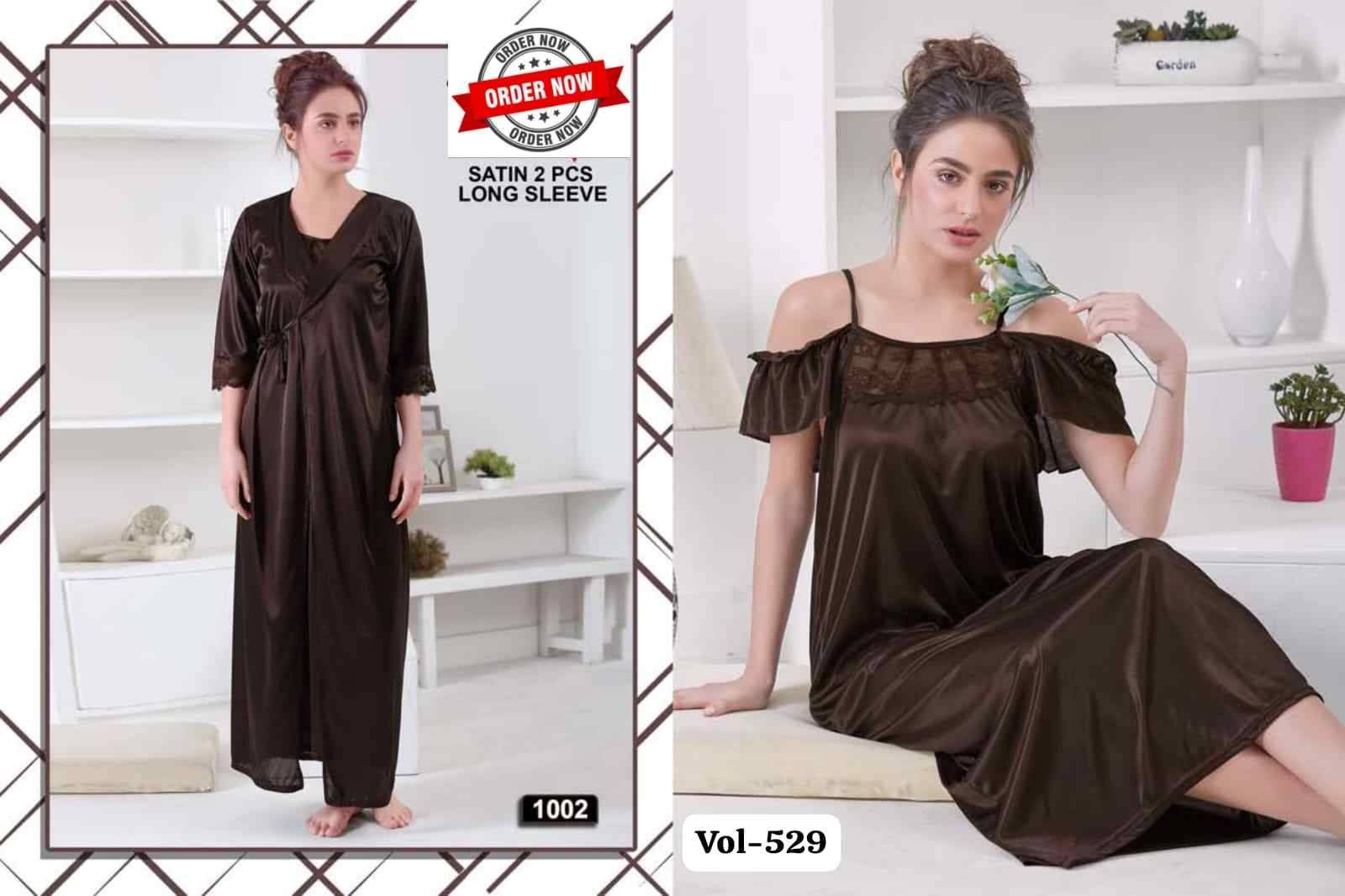 Vol-529 By Kaamiri 1001 To 1006 Series Designer Stylish Fancy Colorful Beautiful Party Wear & Ethnic Wear Collection Satin Night Gown At Wholesale Price