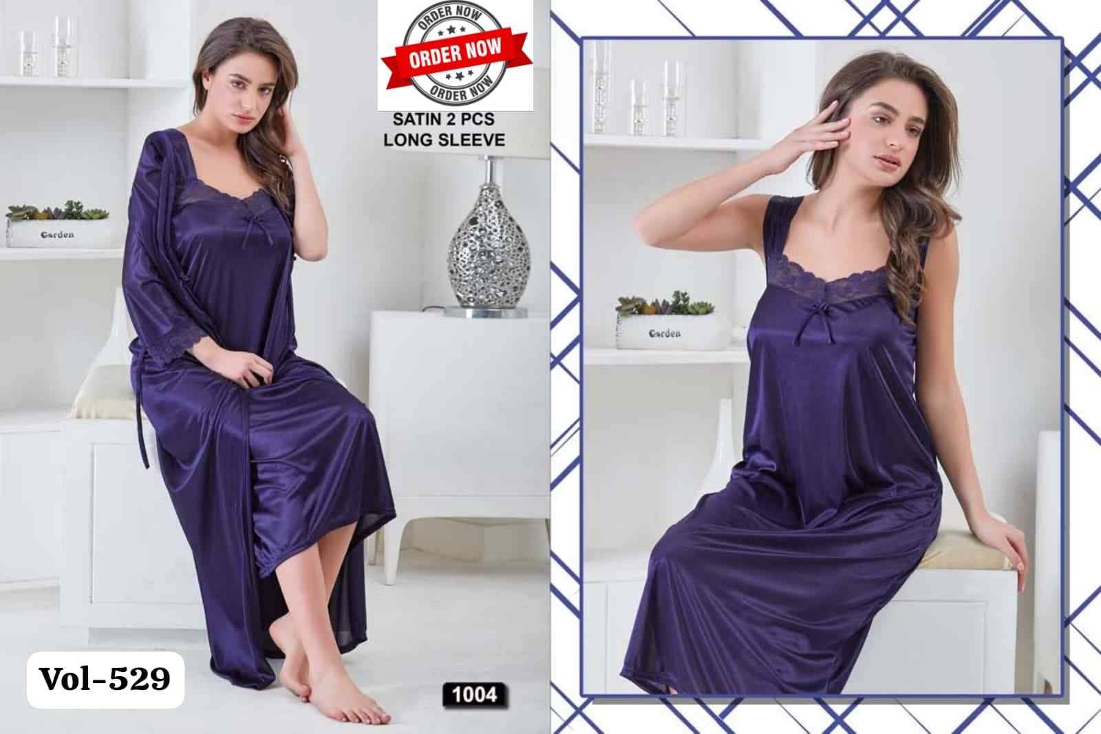 Vol-529 By Kaamiri 1001 To 1006 Series Designer Stylish Fancy Colorful Beautiful Party Wear & Ethnic Wear Collection Satin Night Gown At Wholesale Price