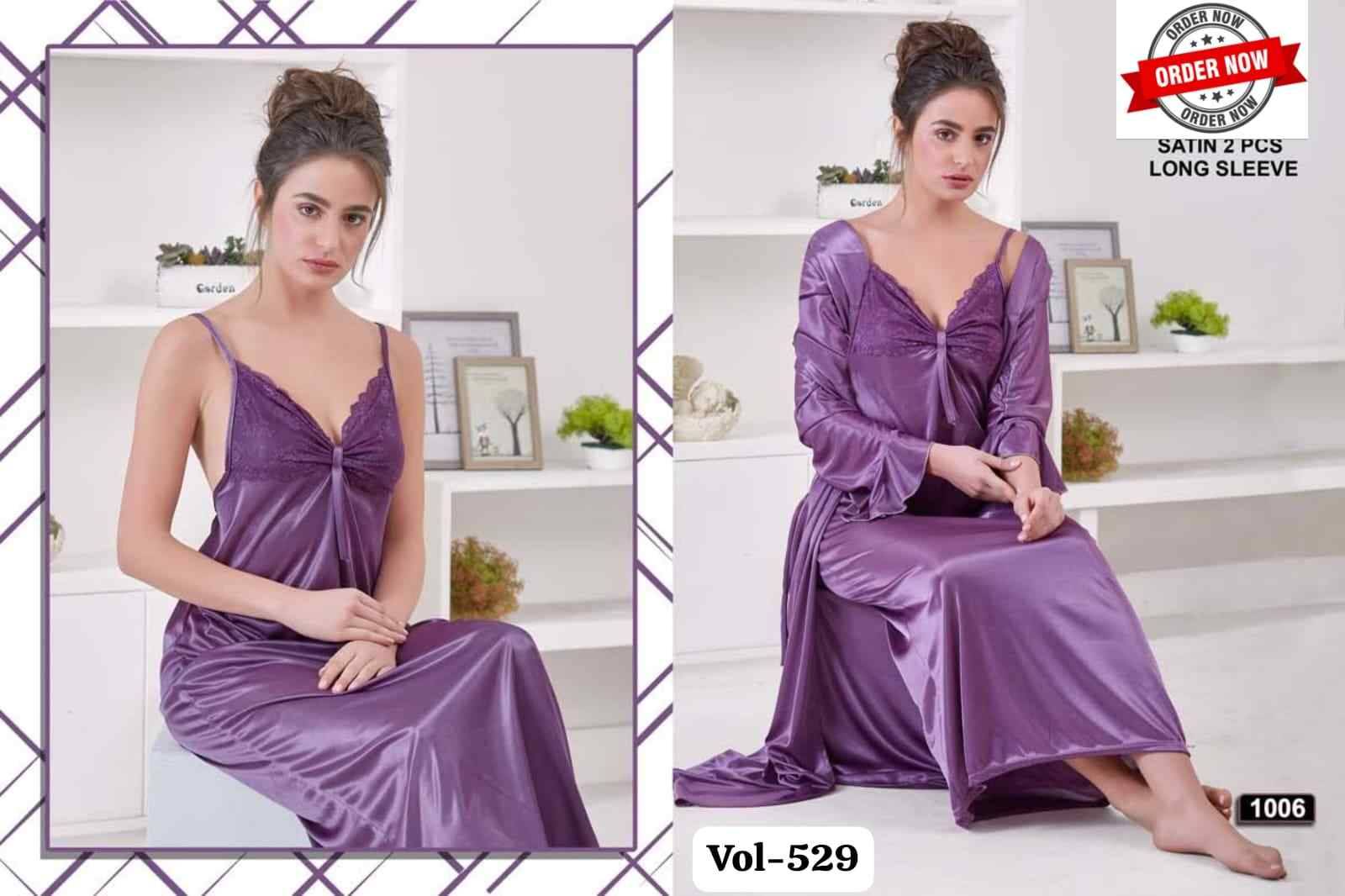 Vol-529 By Kaamiri 1001 To 1006 Series Designer Stylish Fancy Colorful Beautiful Party Wear & Ethnic Wear Collection Satin Night Gown At Wholesale Price