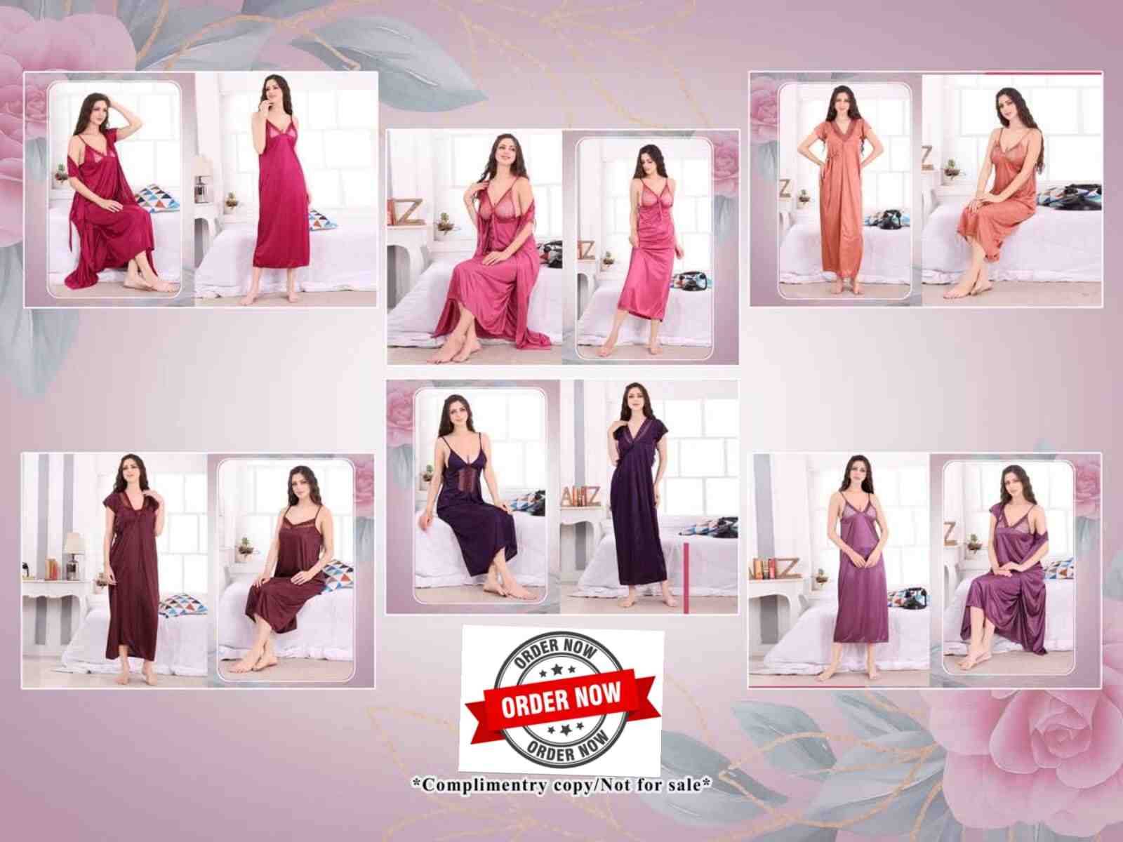Vol-5007 By Kaamiri 1001 To 1006 Series Designer Stylish Fancy Colorful Beautiful Party Wear & Ethnic Wear Collection Satin Night Gown At Wholesale Price