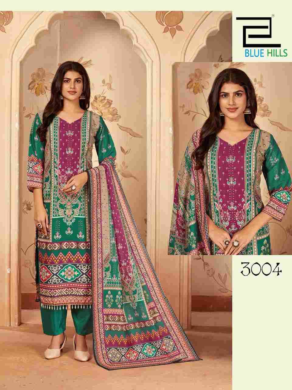 Zainab Vol-3 By Blue Hills 3001 To 3004 Series Designer Festive Suits Beautiful Fancy Colorful Stylish Party Wear & Occasional Wear Pure Muslin Dresses At Wholesale Price
