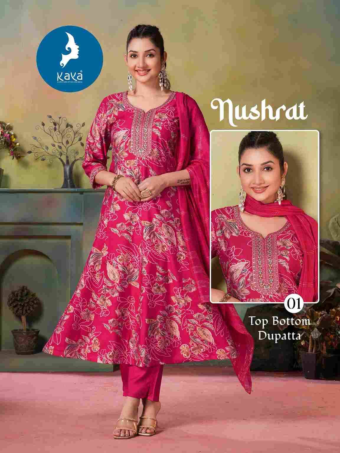Nushrat By Kaya 01 To 06 Series Designer Stylish Fancy Colorful Beautiful Party Wear & Ethnic Wear Collection Vertican Print Dresses At Wholesale Price