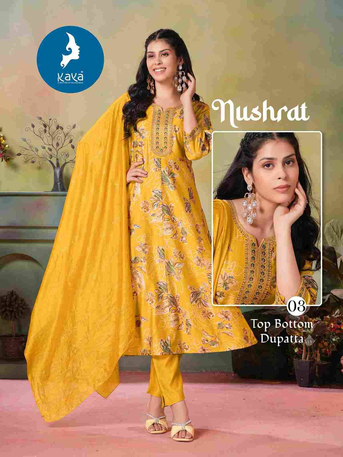 Nushrat By Kaya 01 To 06 Series Designer Stylish Fancy Colorful Beautiful Party Wear & Ethnic Wear Collection Vertican Print Dresses At Wholesale Price