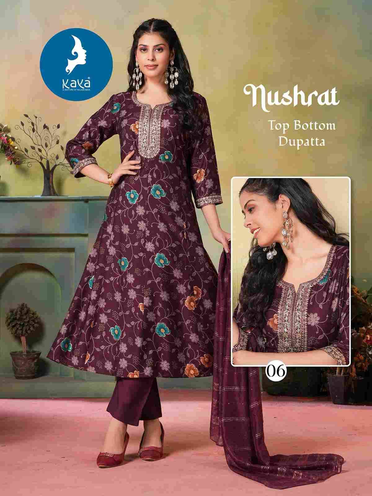 Nushrat By Kaya 01 To 06 Series Designer Stylish Fancy Colorful Beautiful Party Wear & Ethnic Wear Collection Vertican Print Dresses At Wholesale Price