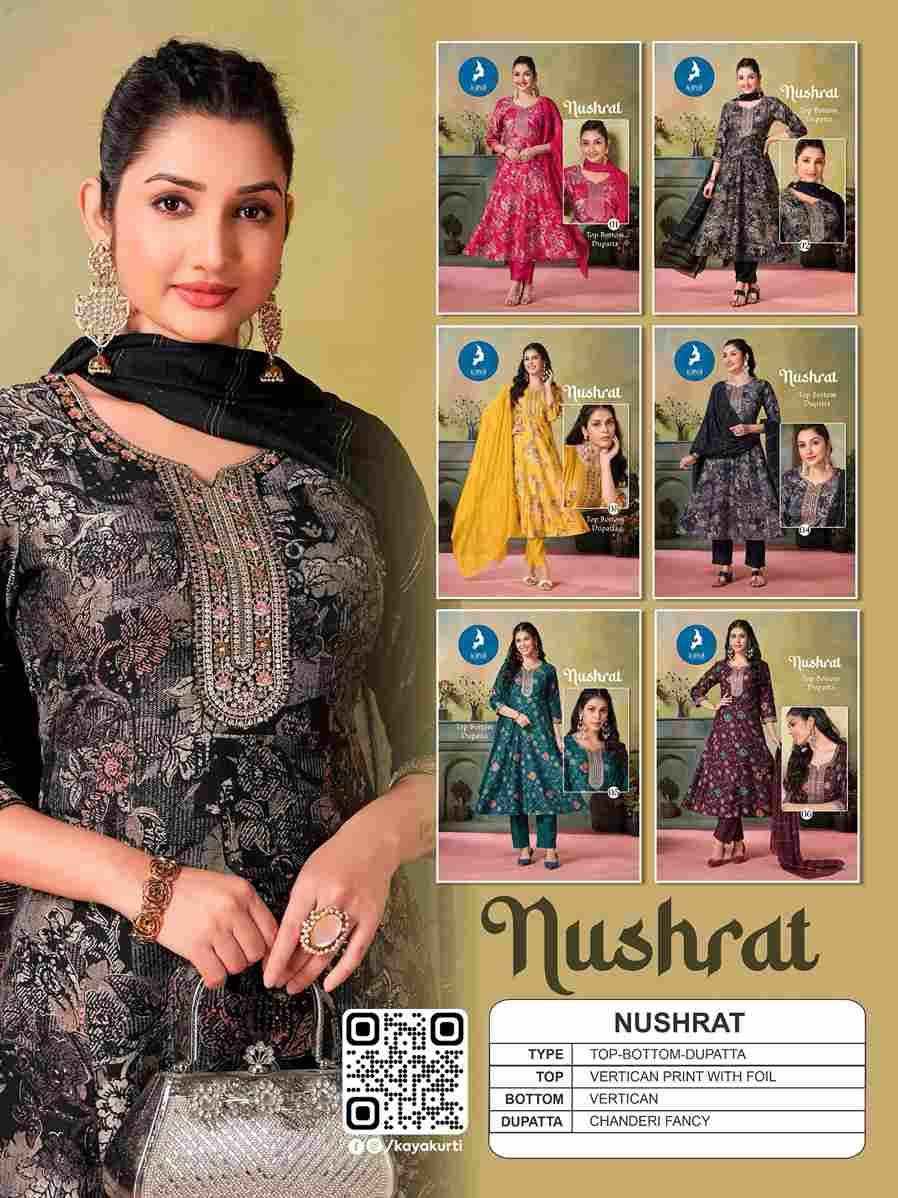 Nushrat By Kaya 01 To 06 Series Designer Stylish Fancy Colorful Beautiful Party Wear & Ethnic Wear Collection Vertican Print Dresses At Wholesale Price