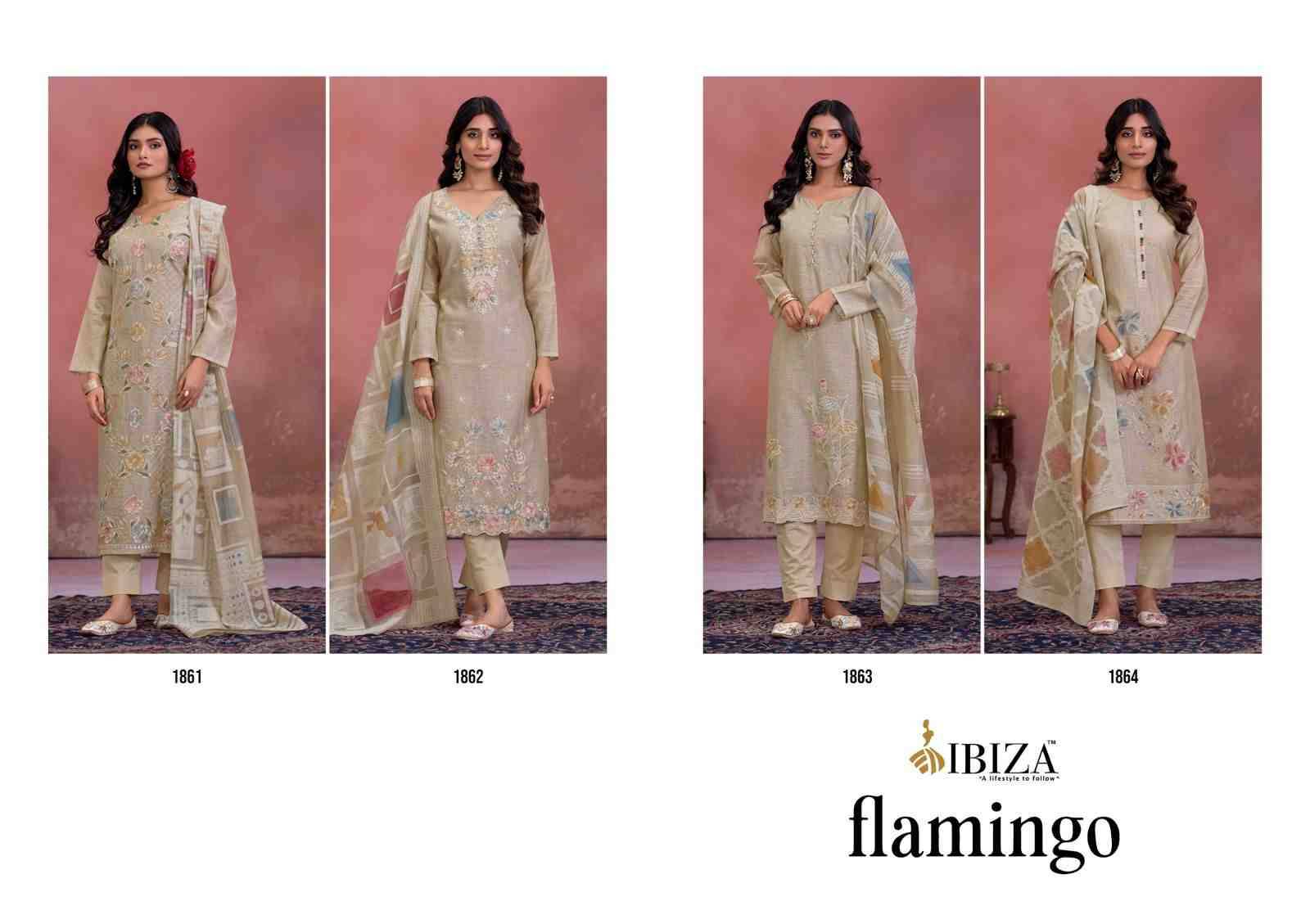 Flamingo By Ibiza 1861 To 1864 Series Designer Festive Suits Beautiful Fancy Stylish Colorful Party Wear & Occasional Wear Pure Organza Silk Dresses At Wholesale Price
