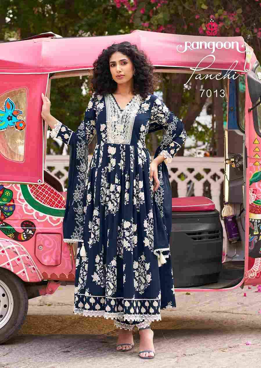Panchi By Rangoon 7011 To 7016 Series Designer Festive Suits Beautiful Stylish Fancy Colorful Party Wear & Occasional Wear Pure Cotton Dresses At Wholesale Price