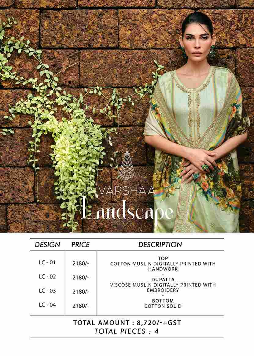 Landscape By Varshaa 01 To 04 Series Beautiful Festive Suits Colorful Stylish Fancy Casual Wear & Ethnic Wear Cotton Muslin Dresses At Wholesale Price