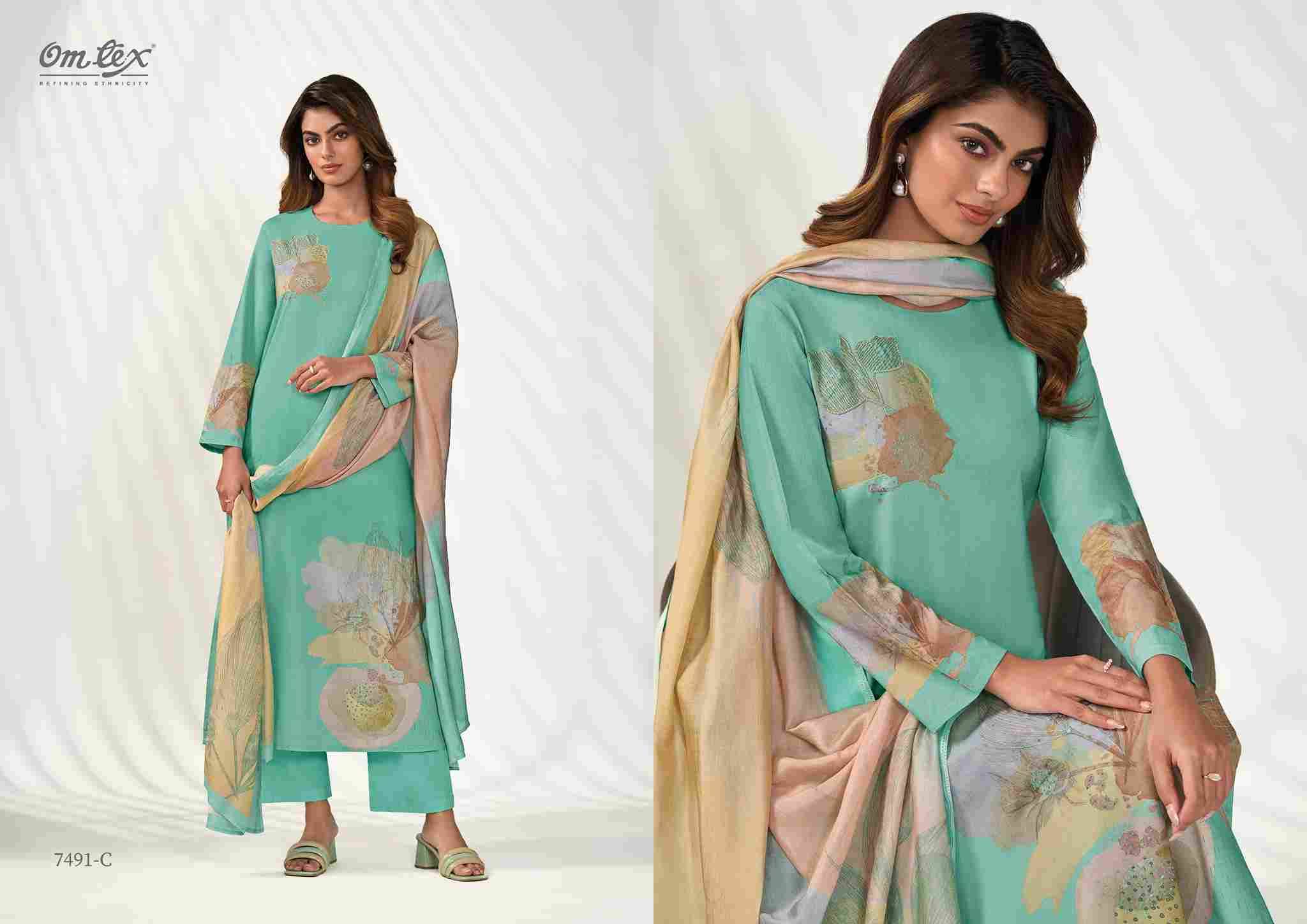 Kainat By Om Tex 7491-A To 7491-D Series Beautiful Suits Stylish Fancy Colorful Party Wear & Ethnic Wear Lawn Cotton Dresses At Wholesale Price