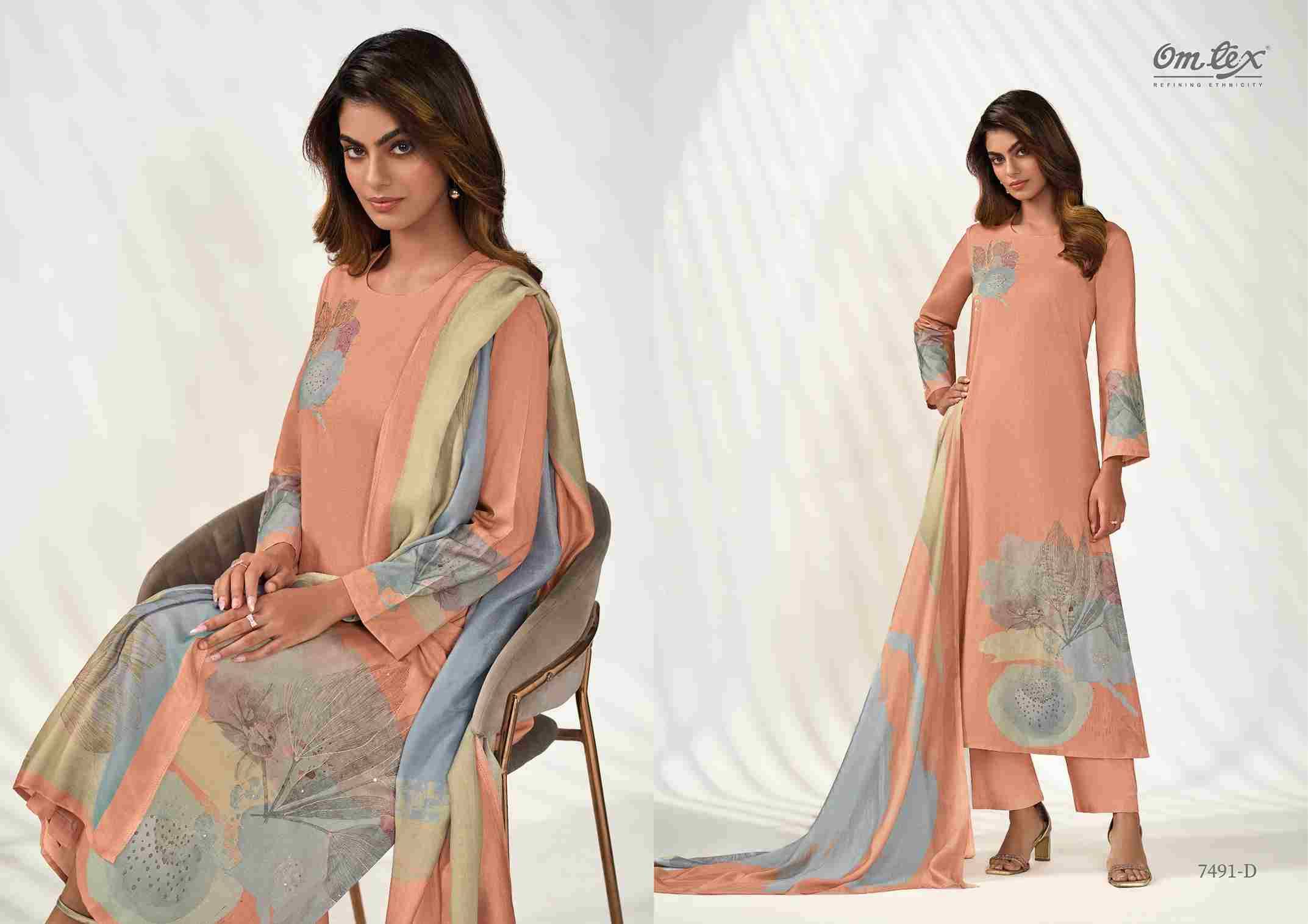 Kainat By Om Tex 7491-A To 7491-D Series Beautiful Suits Stylish Fancy Colorful Party Wear & Ethnic Wear Lawn Cotton Dresses At Wholesale Price
