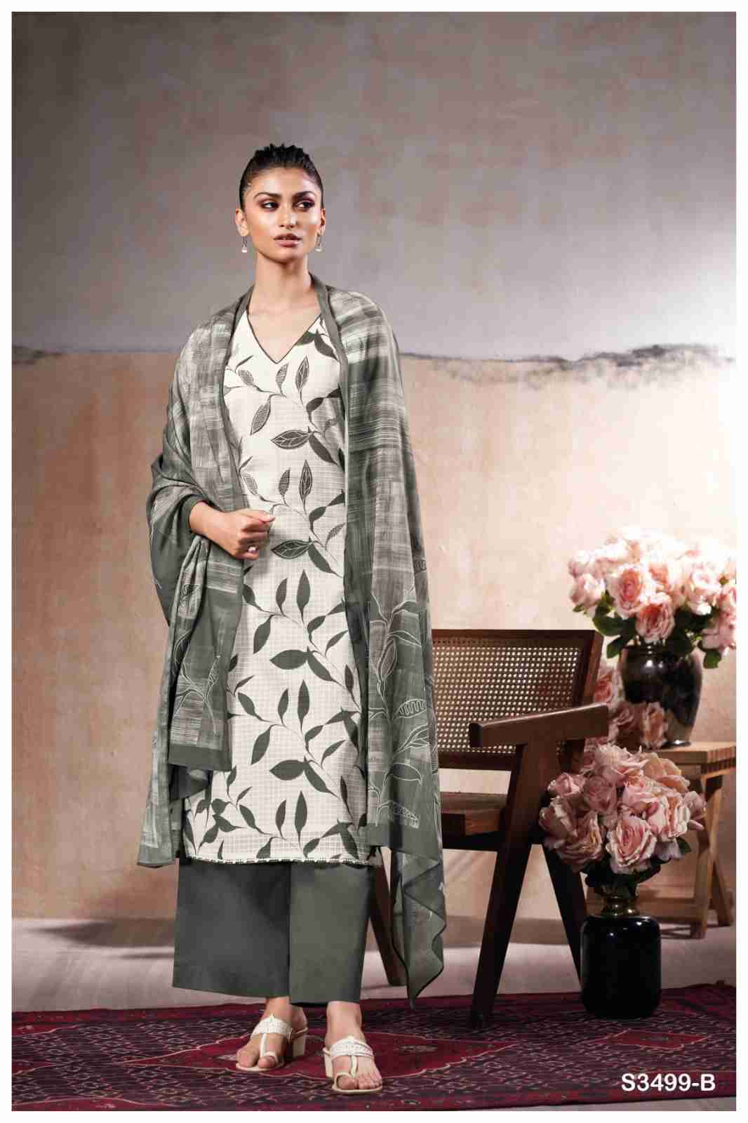 Nataly-3499 By Ganga Fashion 3499-A To 3499-D Series Beautiful Festive Suits Colorful Stylish Fancy Casual Wear & Ethnic Wear Pure Cotton Dresses At Wholesale Price