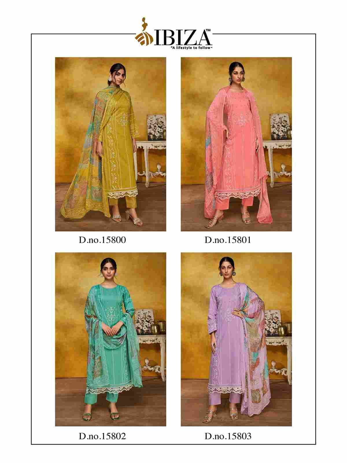 Glamlook By Ibiza 15800 To 15803 Series Designer Festive Suits Beautiful Fancy Stylish Colorful Party Wear & Occasional Wear Pure Cambric Cotton Dresses At Wholesale Price