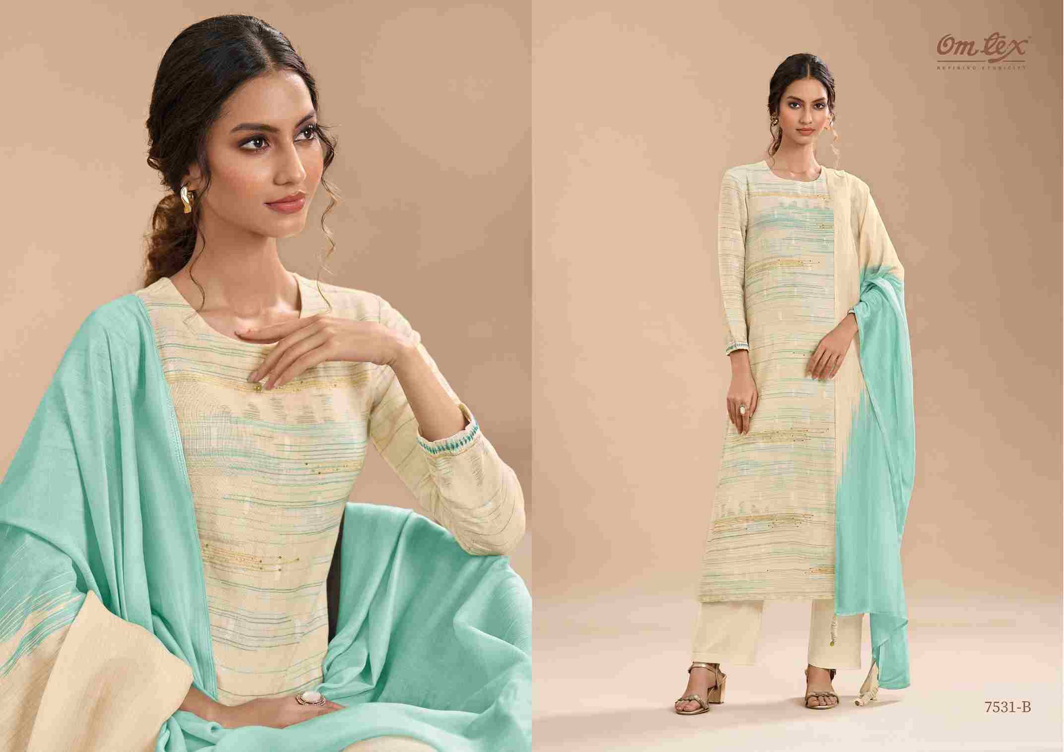 Suhana By Om Tex 7531-A To 7531-C Series Beautiful Suits Stylish Fancy Colorful Party Wear & Ethnic Wear Linen Print Dresses At Wholesale Price