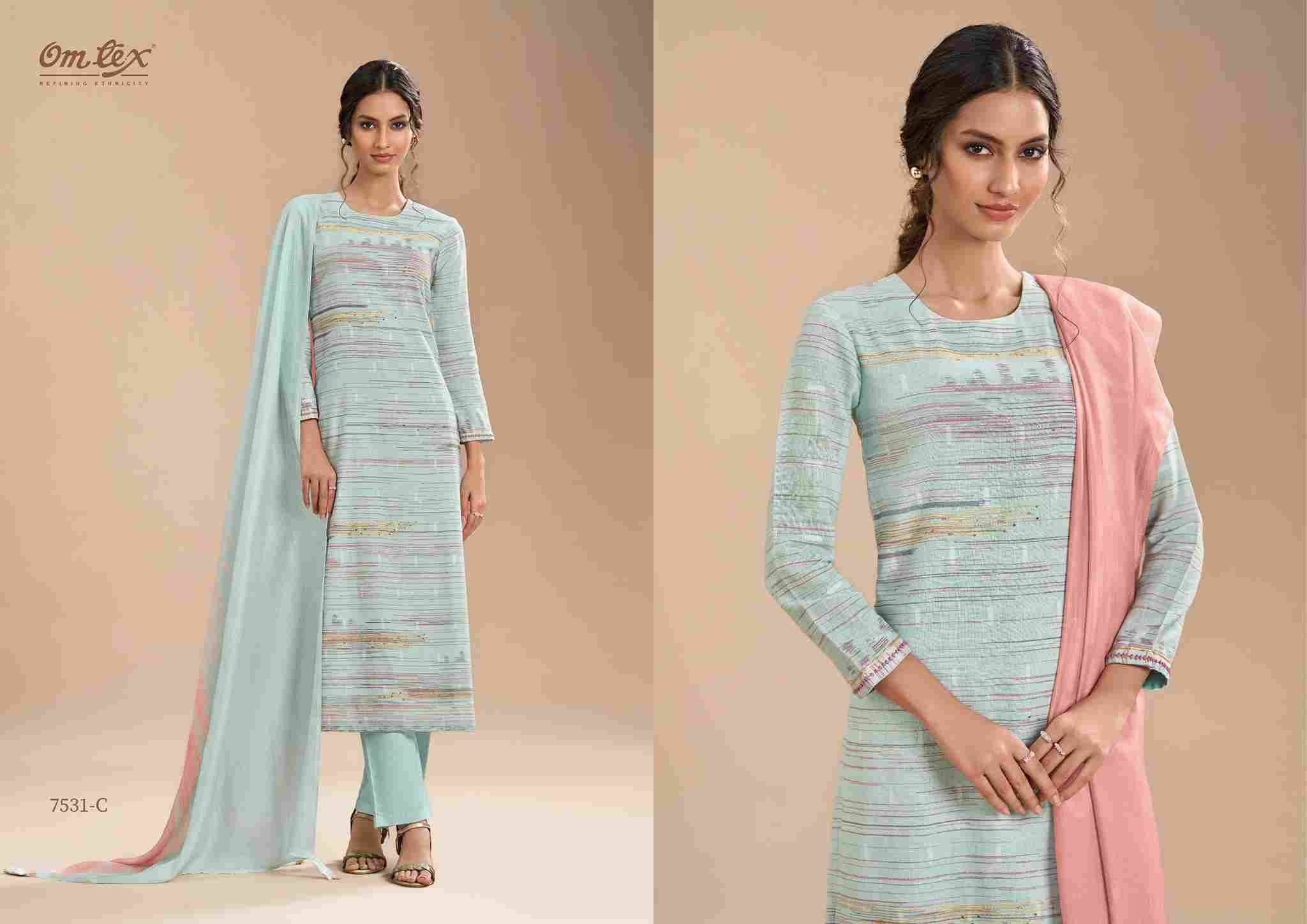 Suhana By Om Tex 7531-A To 7531-C Series Beautiful Suits Stylish Fancy Colorful Party Wear & Ethnic Wear Linen Print Dresses At Wholesale Price