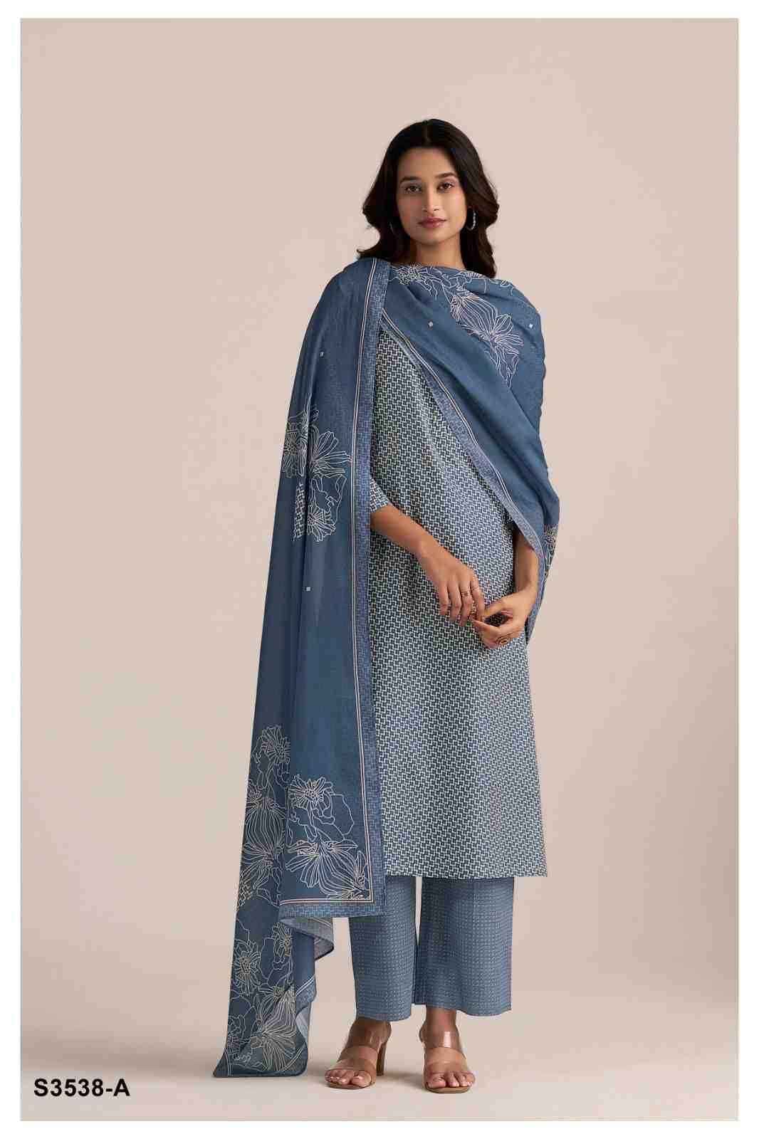 Noelle-3538 By Ganga Fashion 3538-A To 3538-D Series Beautiful Festive Suits Colorful Stylish Fancy Casual Wear & Ethnic Wear Pure Cotton Dresses At Wholesale Price