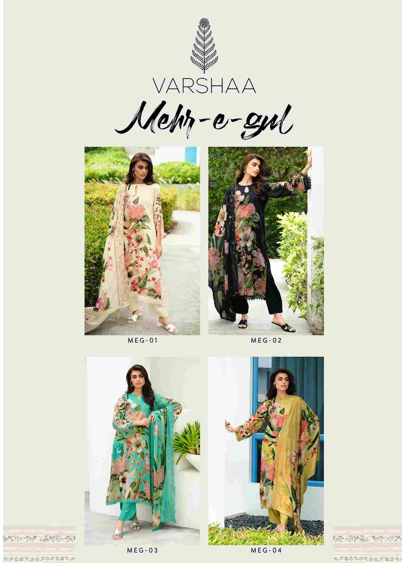 Mehr-E-Gul By Varshaa 01 To 04 Series Beautiful Festive Suits Colorful Stylish Fancy Casual Wear & Ethnic Wear Cotton Lawn Dresses At Wholesale Price